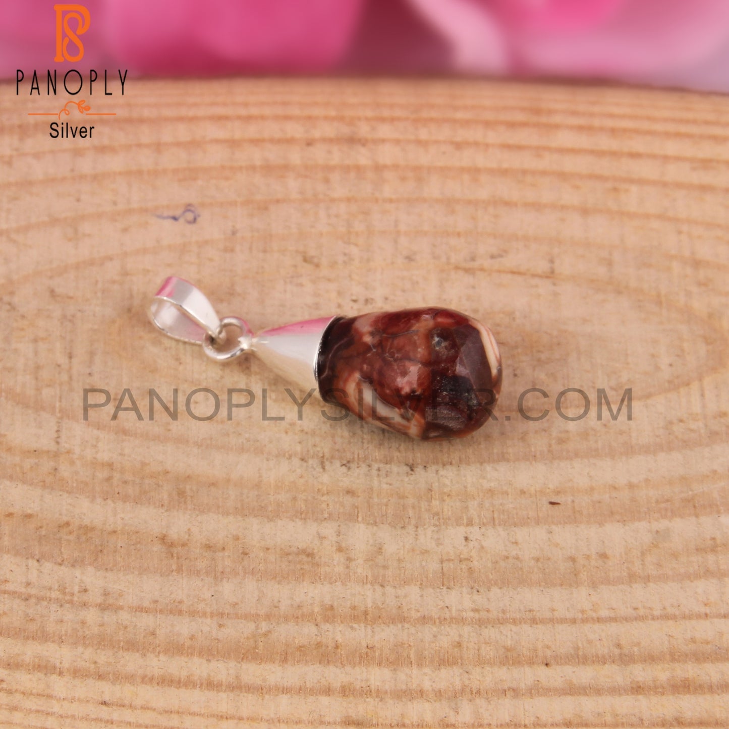 Birdeye Jasper Drop Shape 925 Sterling Silver Pendant