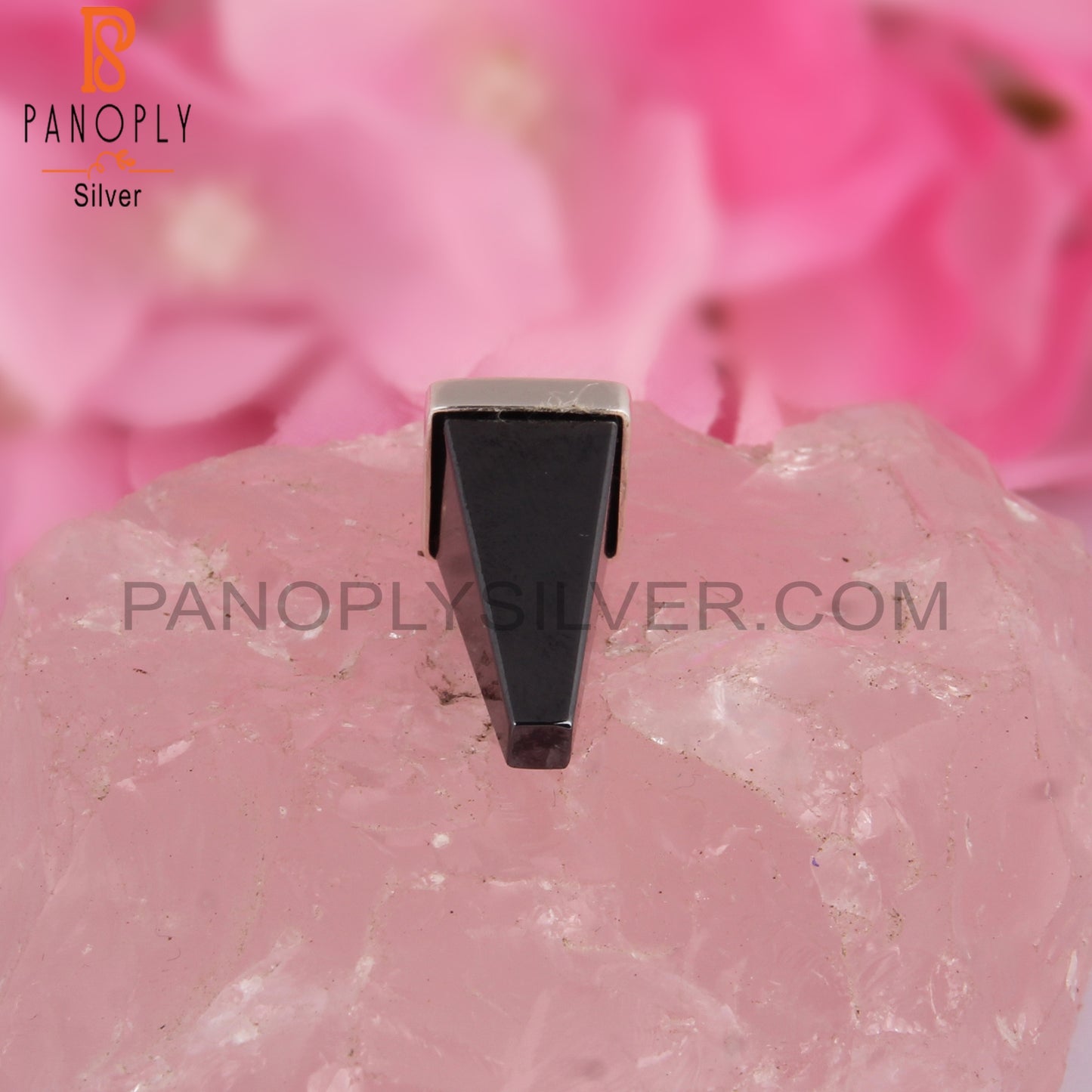 Hematite Pyramid Shape 925 Sterling Silver Pendant