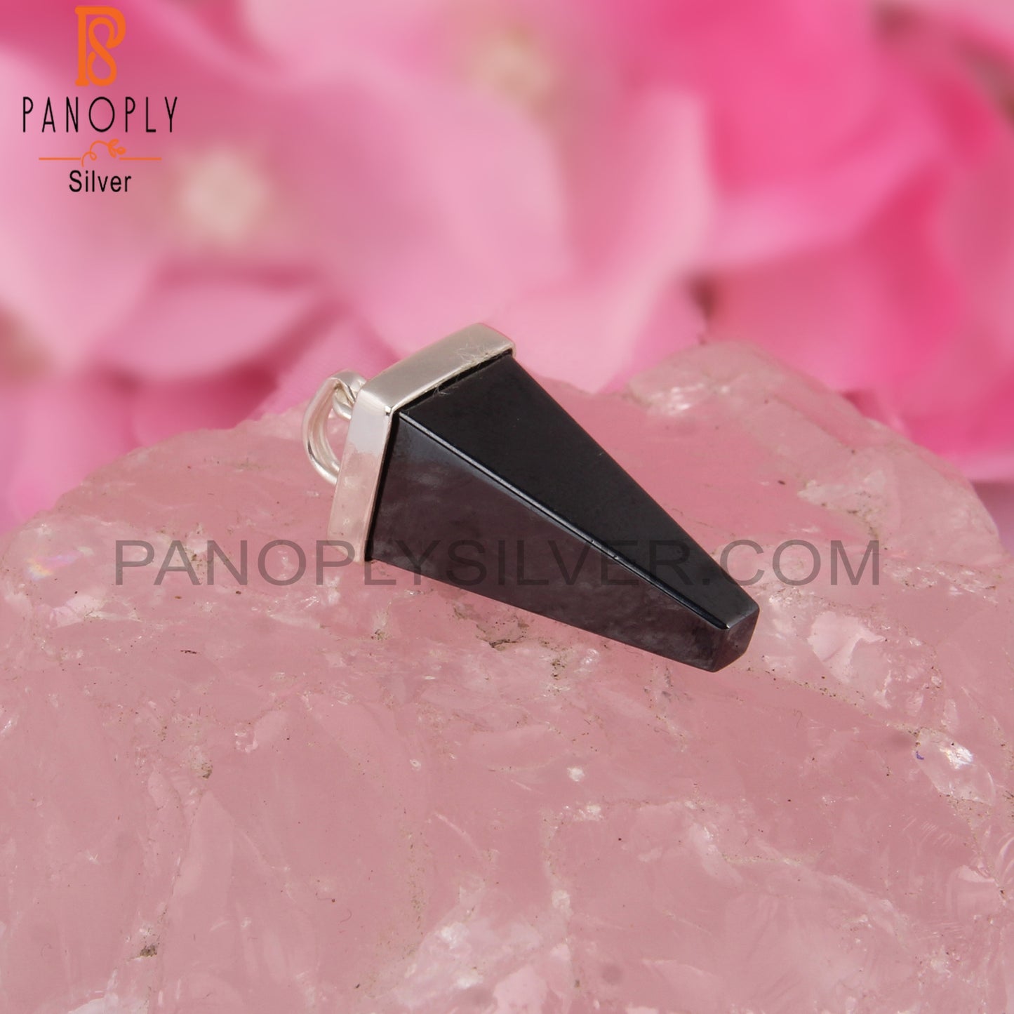 Hematite Pyramid Shape 925 Sterling Silver Pendant
