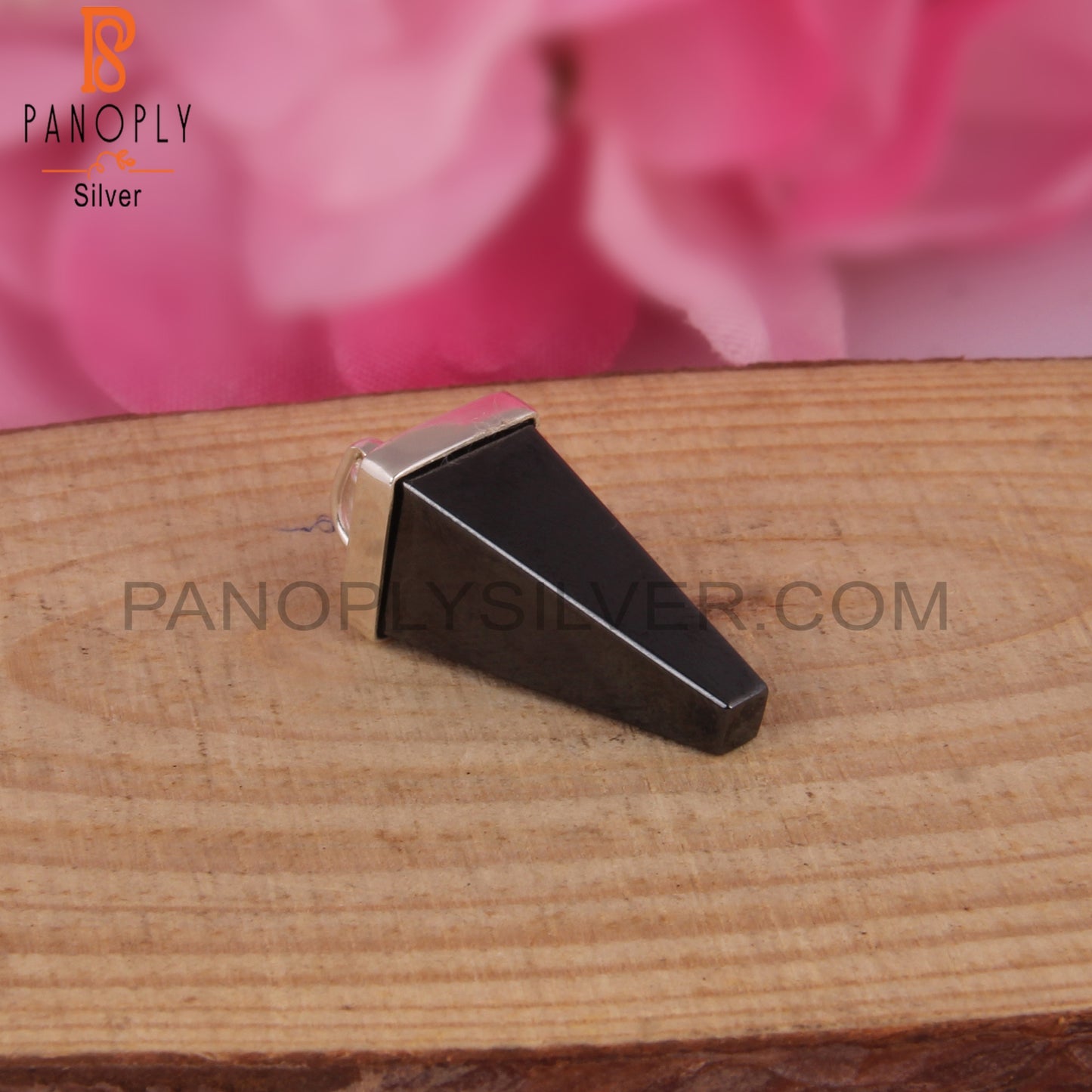Hematite Pyramid Shape 925 Sterling Silver Pendant