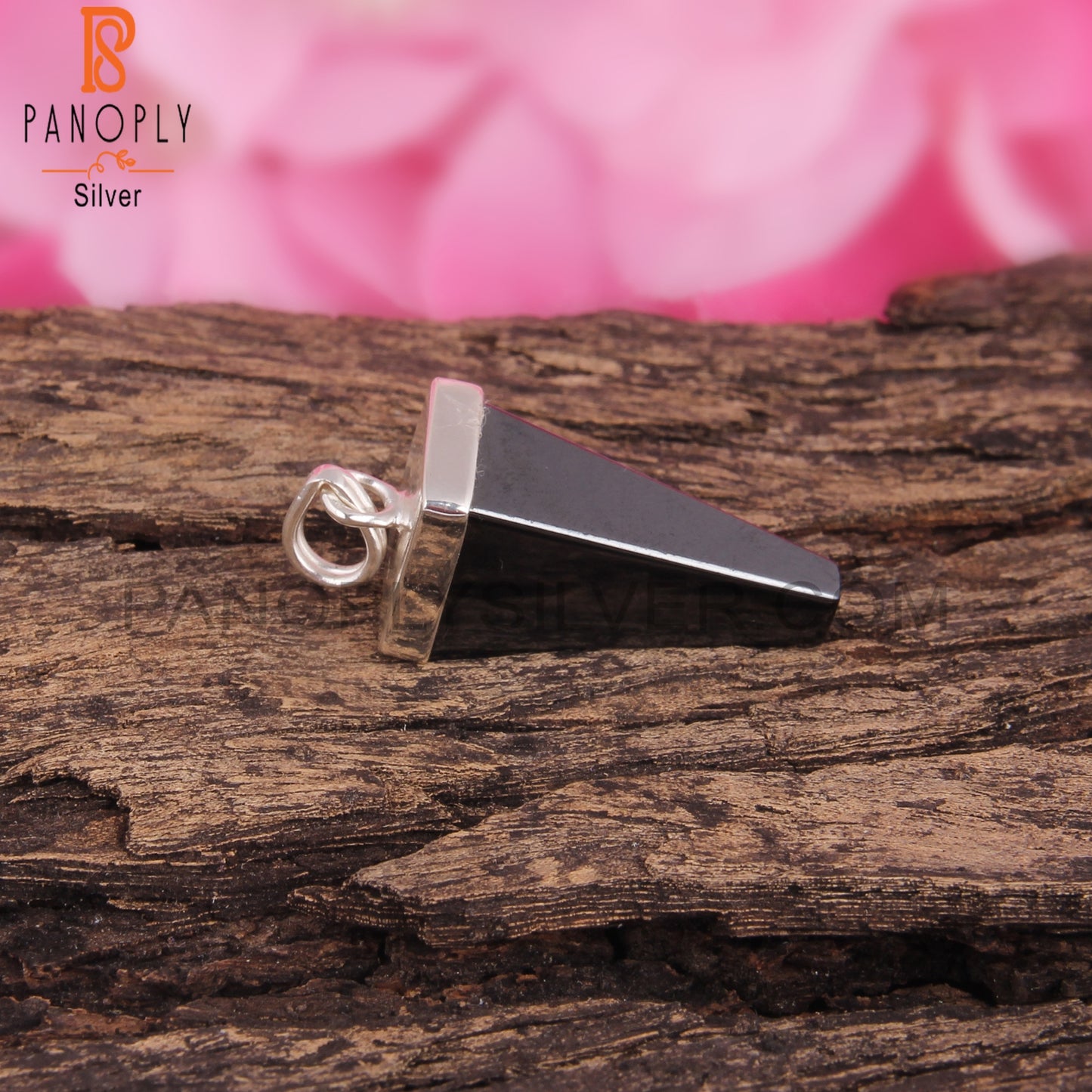 Hematite Pyramid Shape 925 Sterling Silver Pendant