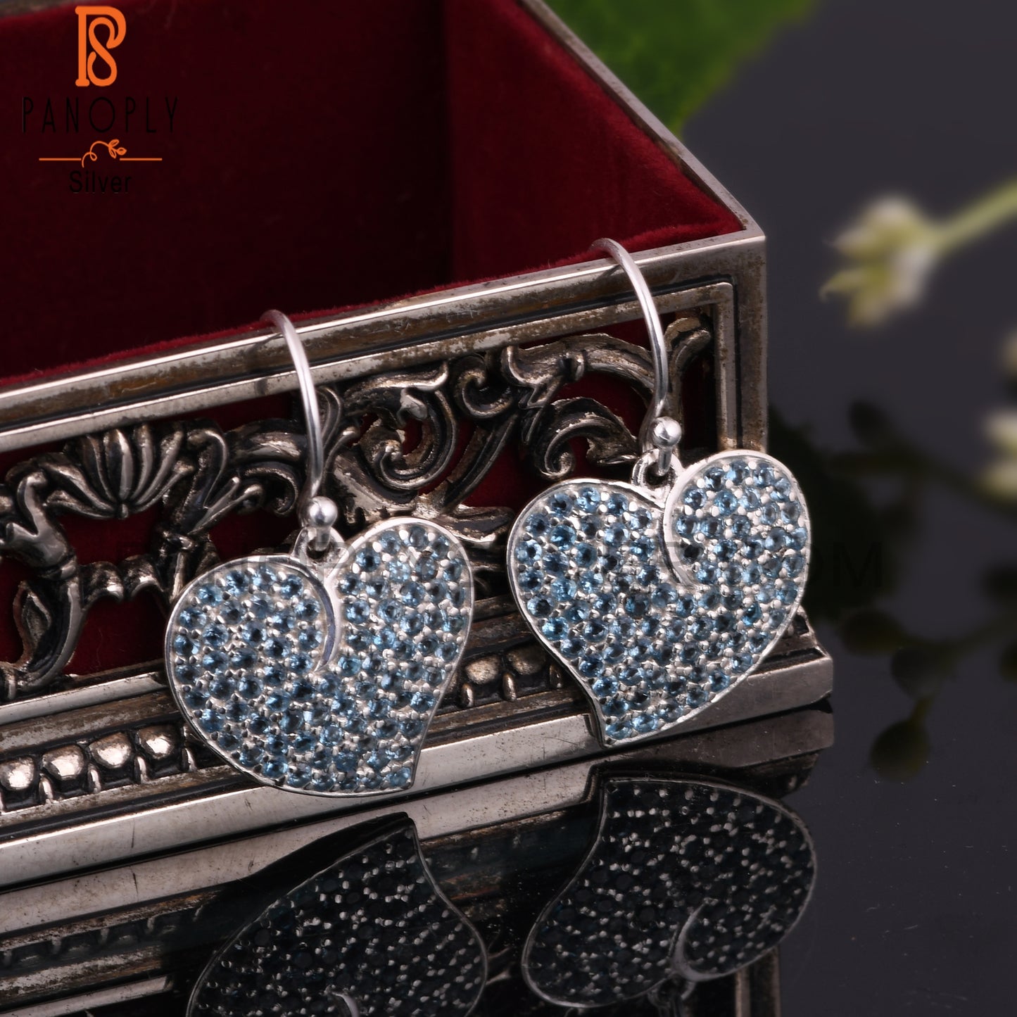 London Blue Topaz Round Shape 925 Sterling Silver Earrings