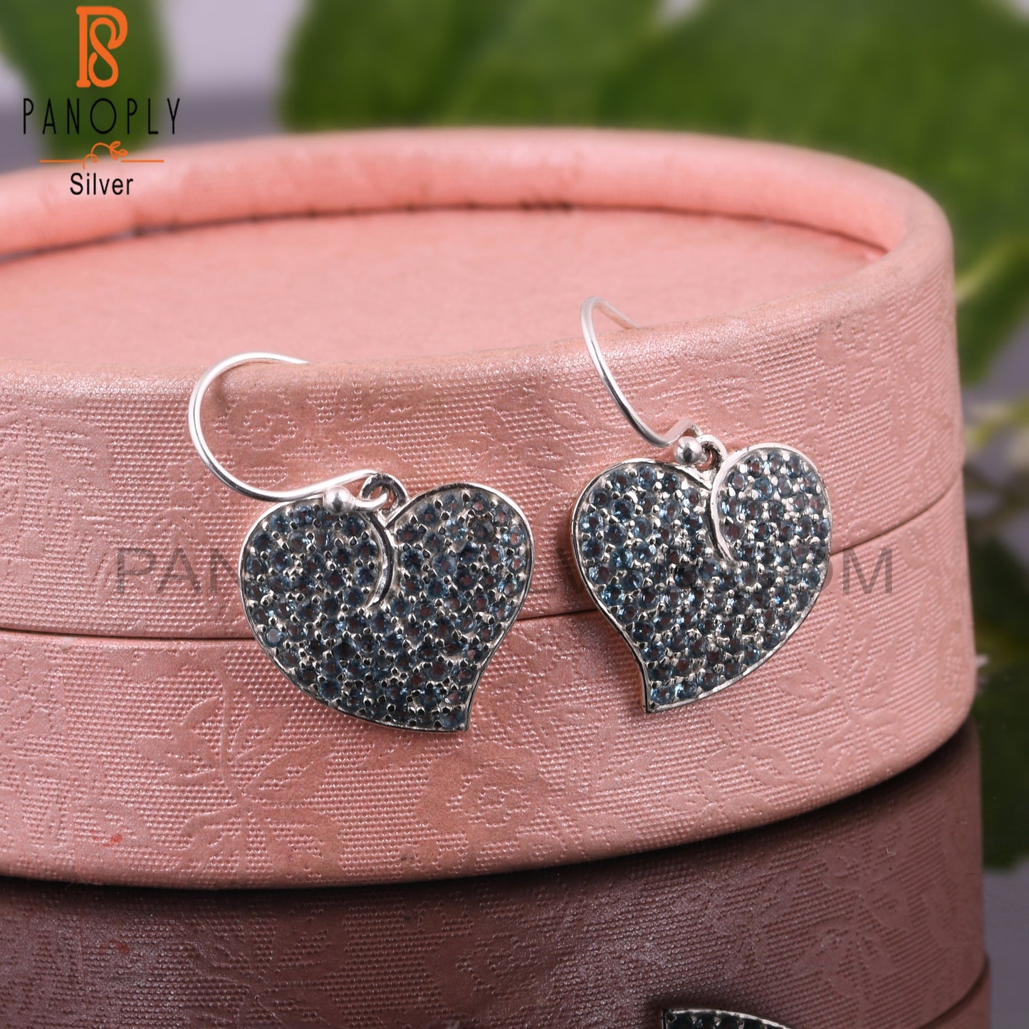 London Blue Topaz Round Shape 925 Sterling Silver Earrings