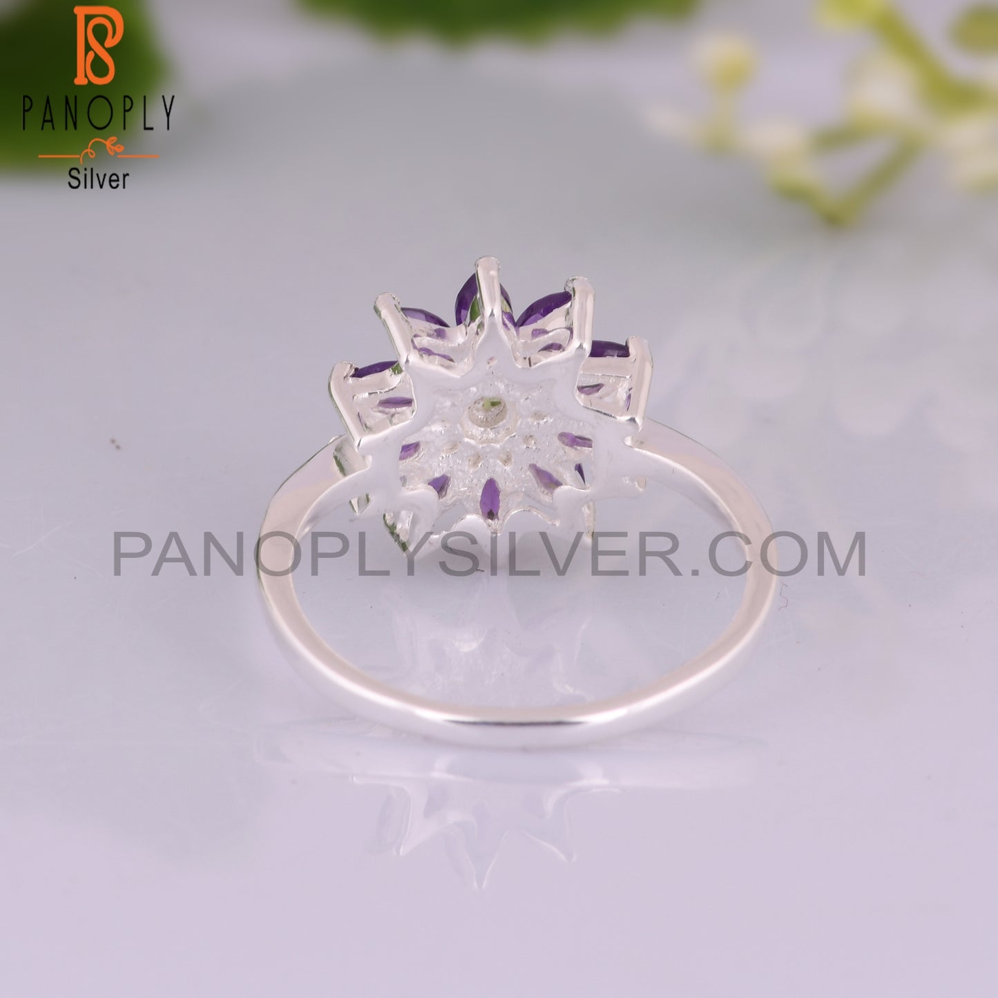 Amethyst & Peridot 925 Stamp Sterling Silver Ring