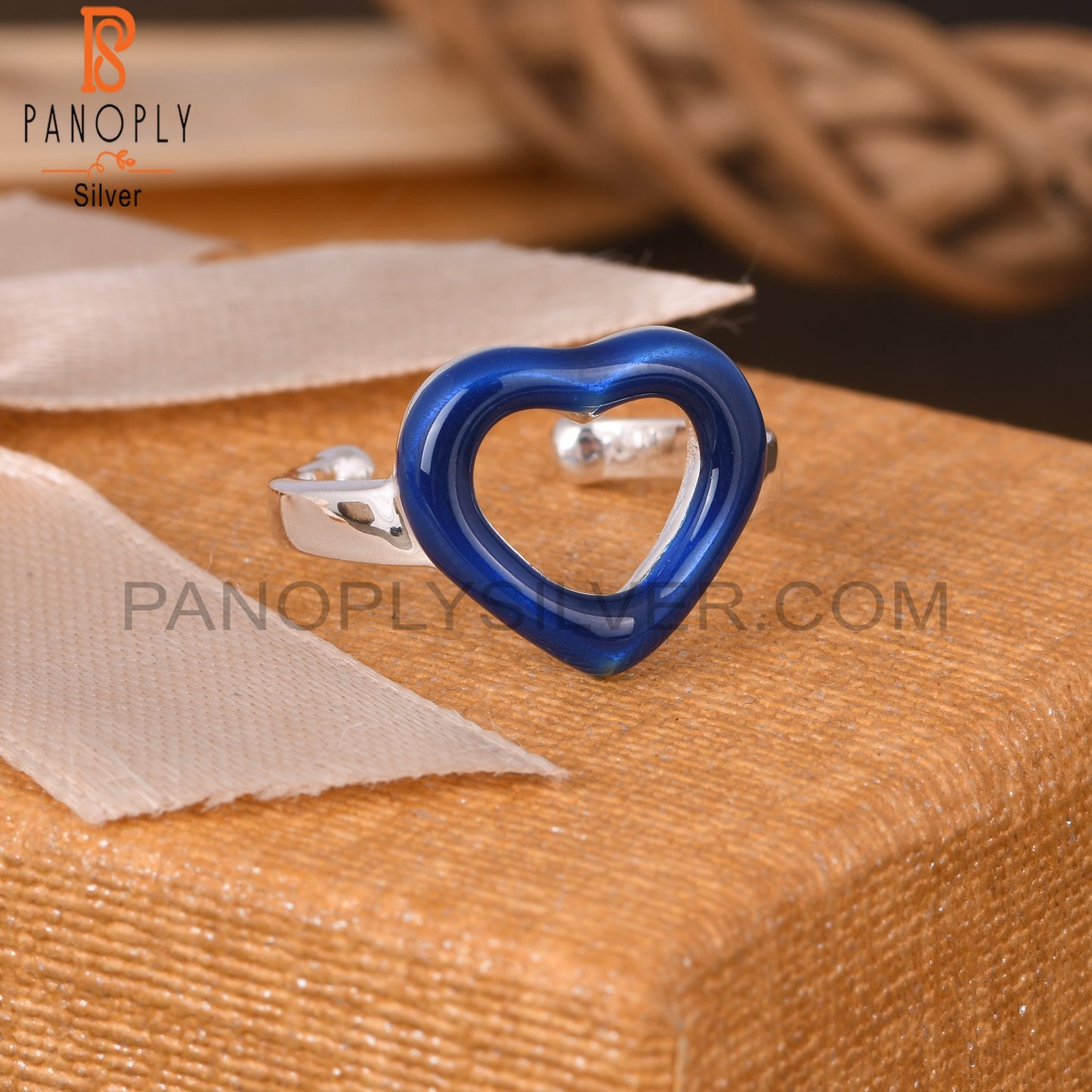 Blue Heart 925 Sterling Silver Ring