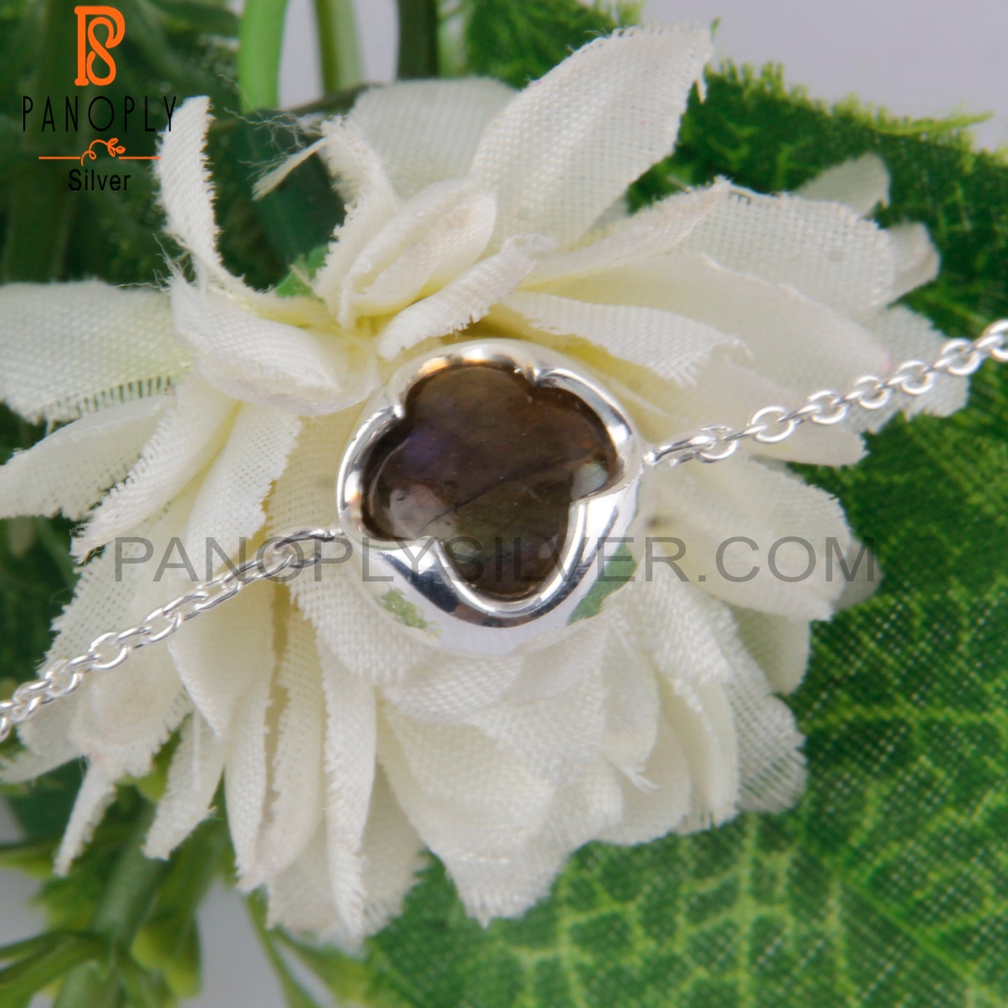 Labradorite Round Shape 925 Sterling Silver Bracelet