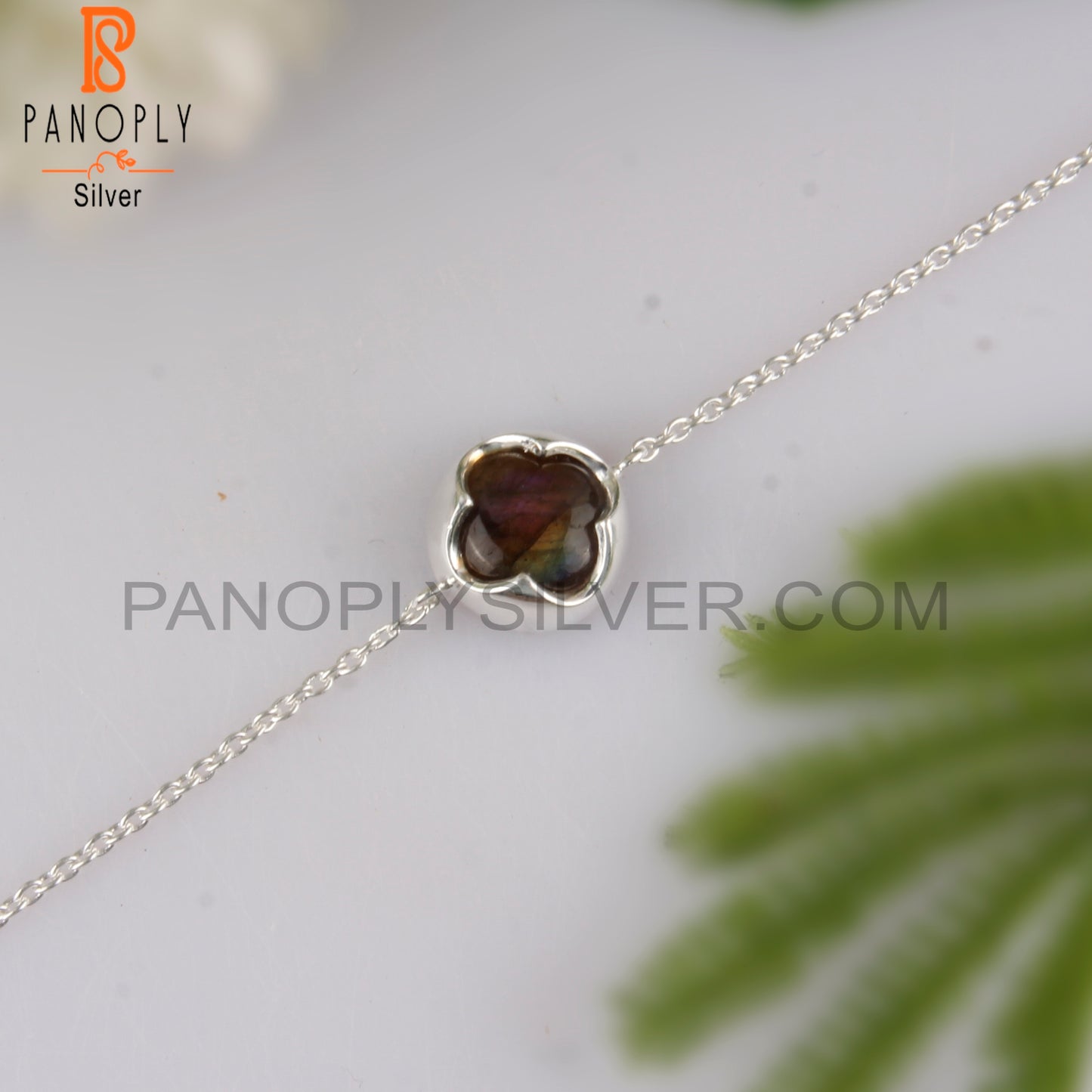 Labradorite Round Shape 925 Sterling Silver Bracelet