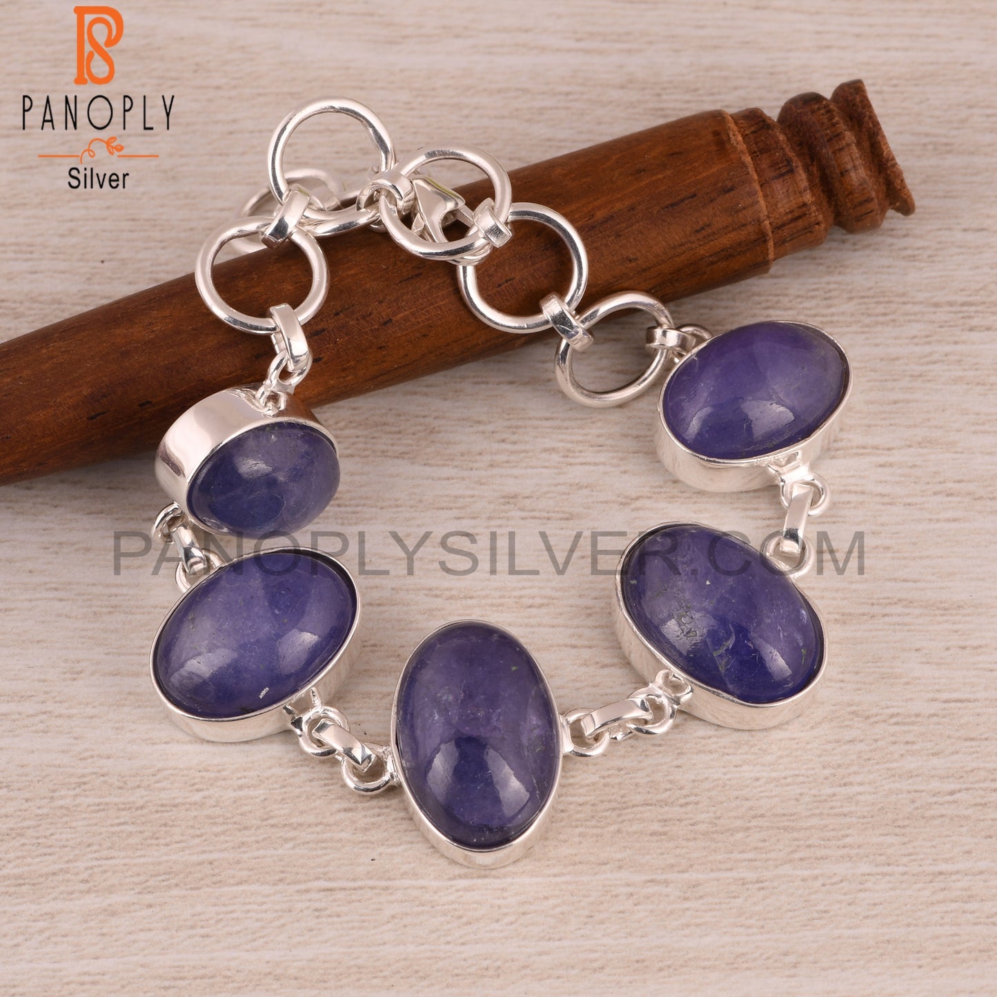 Tanzanite 925 Sterling Silver Chain Link Bracelet