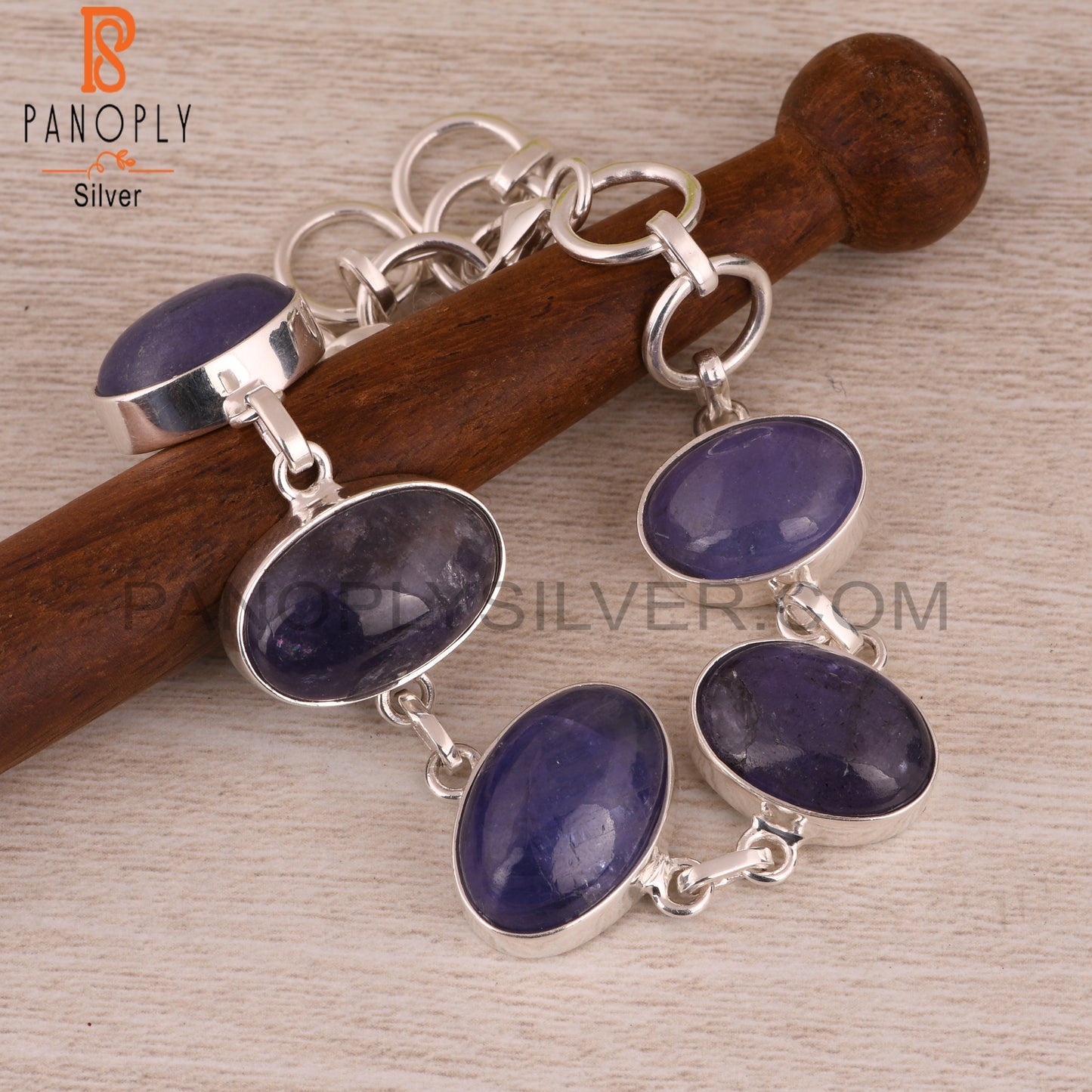 Tanzanite 925 Sterling Silver Chain Link Bracelet