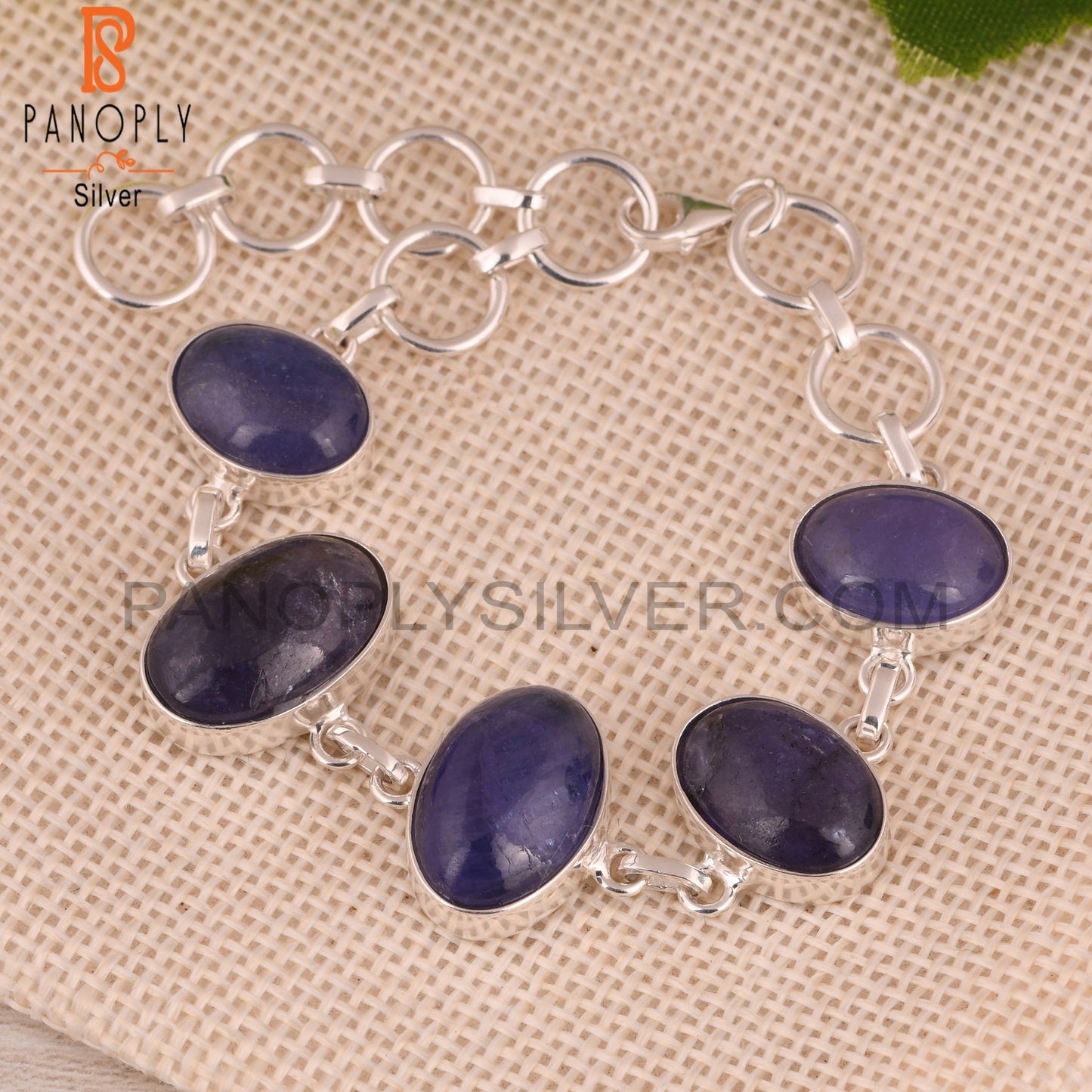 Tanzanite 925 Sterling Silver Chain Link Bracelet