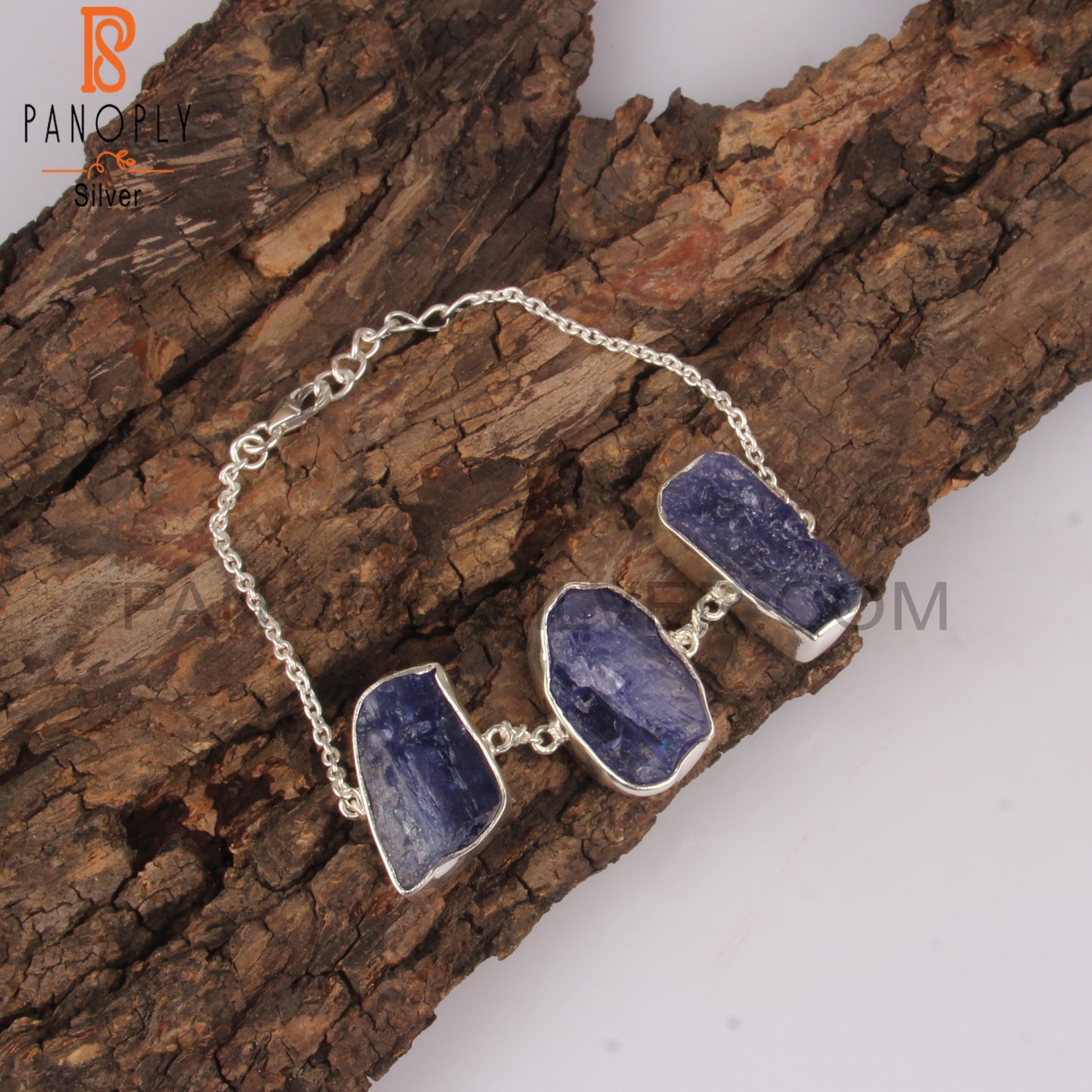 Tanzanite Rough 925 Sterling Silver Bracelet