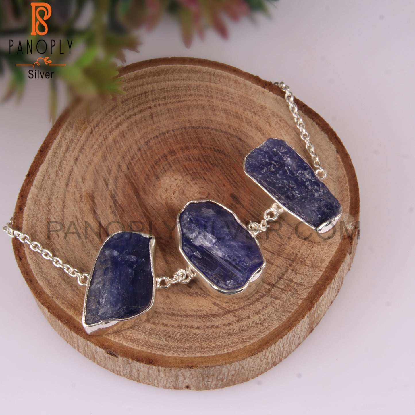 Tanzanite Rough 925 Sterling Silver Bracelet