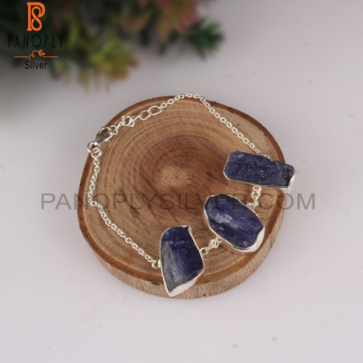 Tanzanite Rough 925 Sterling Silver Bracelet