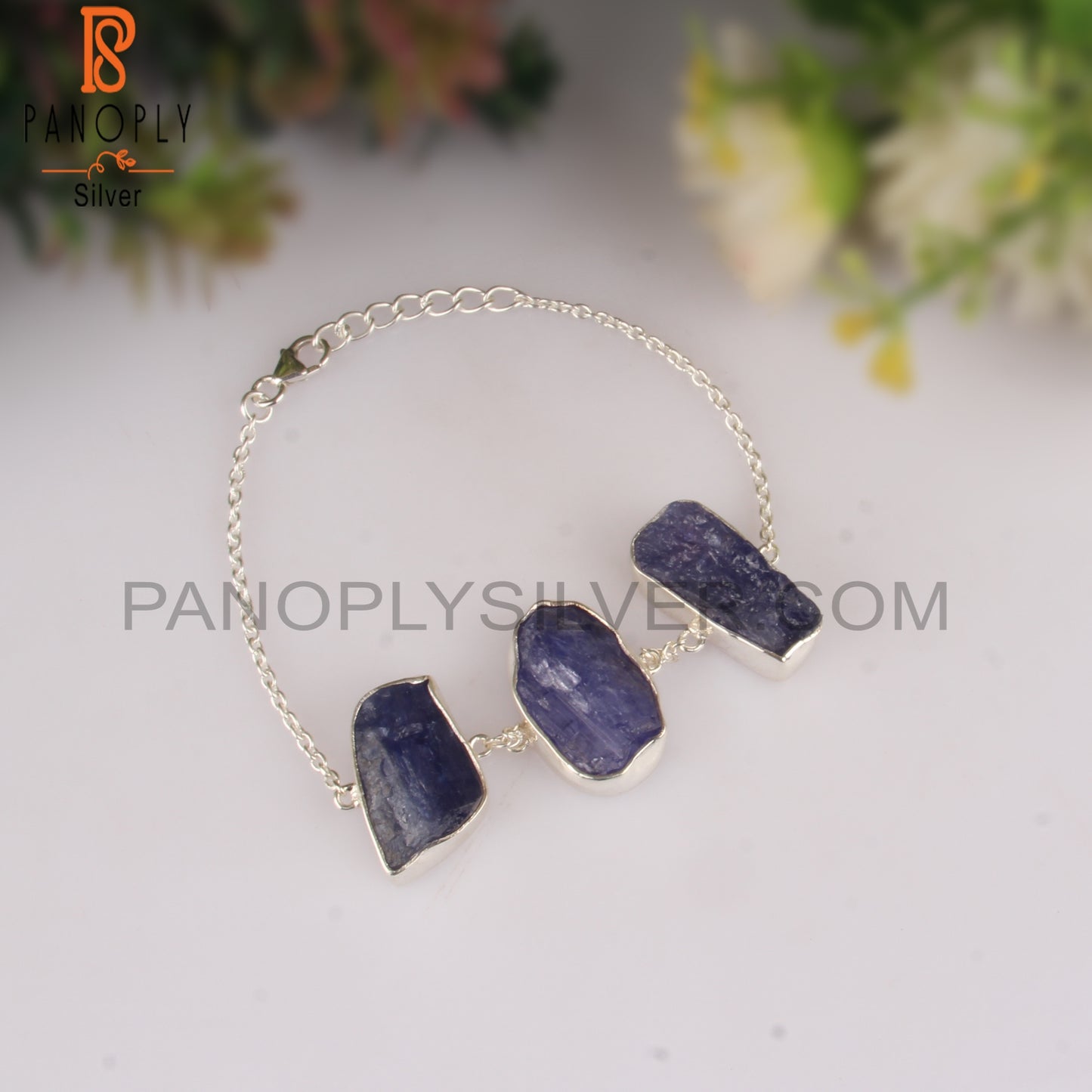 Tanzanite Rough 925 Sterling Silver Bracelet
