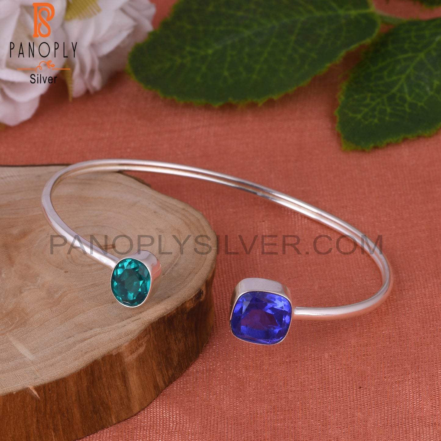 Doublet Santamaria Aquamarine, Tanzanite Quartz 925 Silver