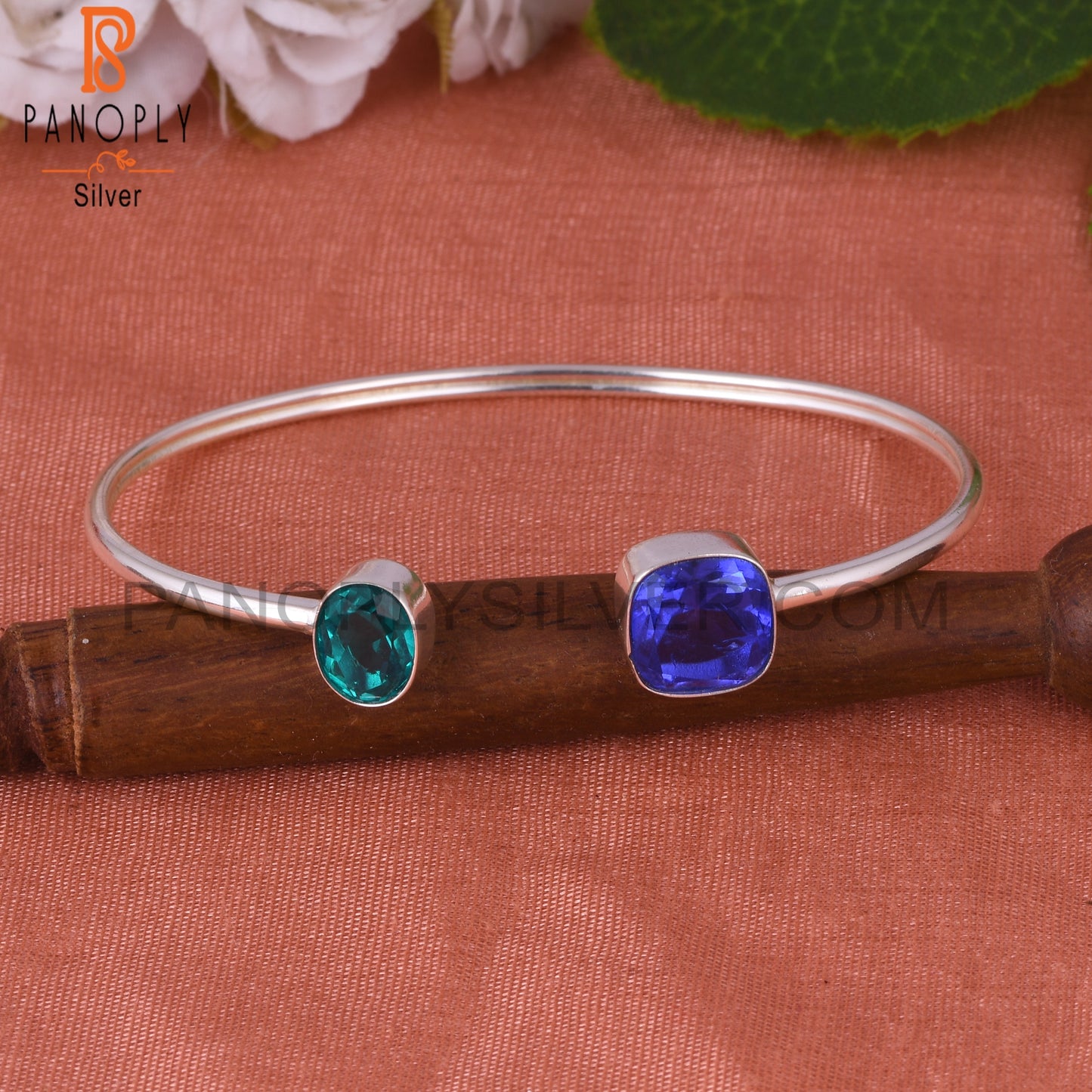 Doublet Santamaria Aquamarine, Tanzanite Quartz 925 Silver