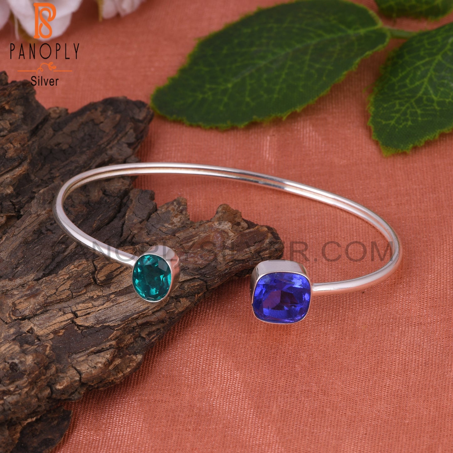 Doublet Santamaria Aquamarine, Tanzanite Quartz 925 Silver