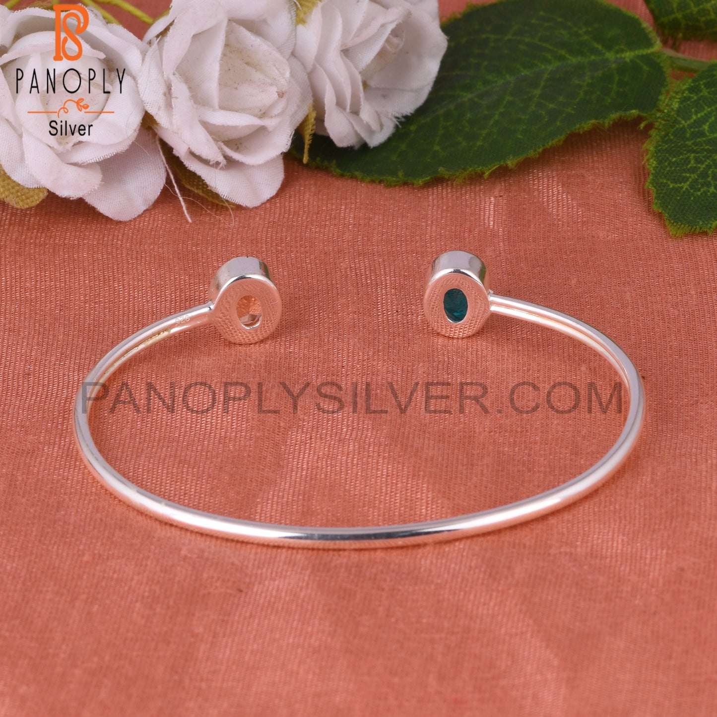 Doublet Santamaria Aquamaria, Morganite Quartz Bangle