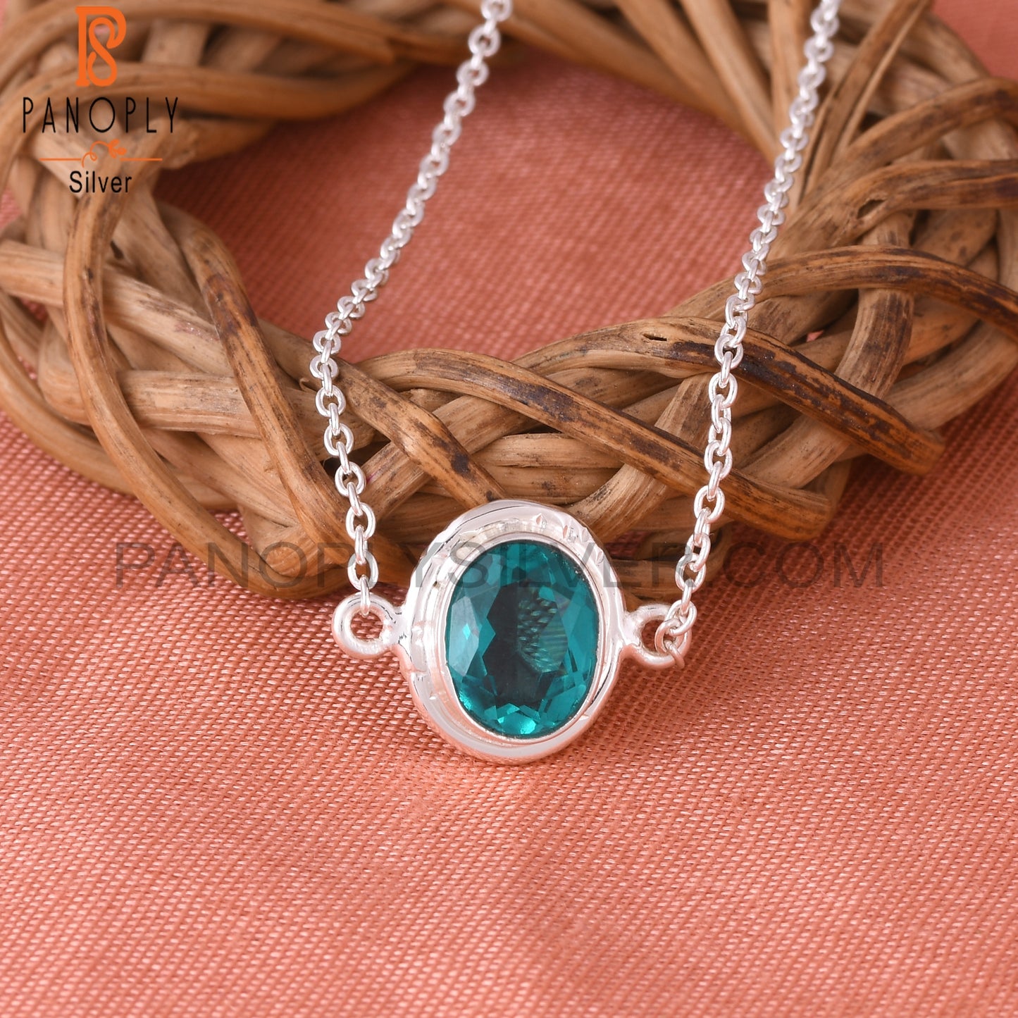 Doublet Santamaria Aquamarine Quartz 925 Silver Bracelet