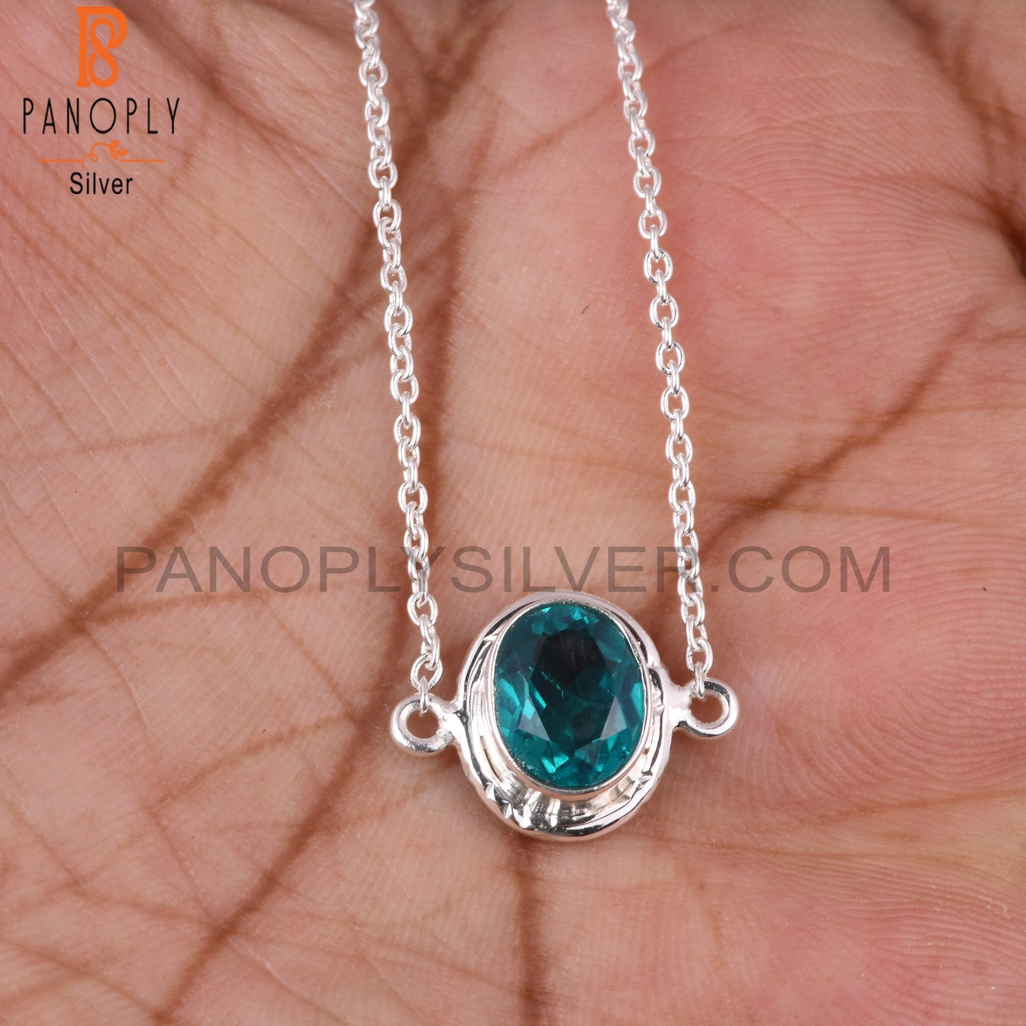 Doublet Santamaria Aquamarine Quartz 925 Silver Bracelet