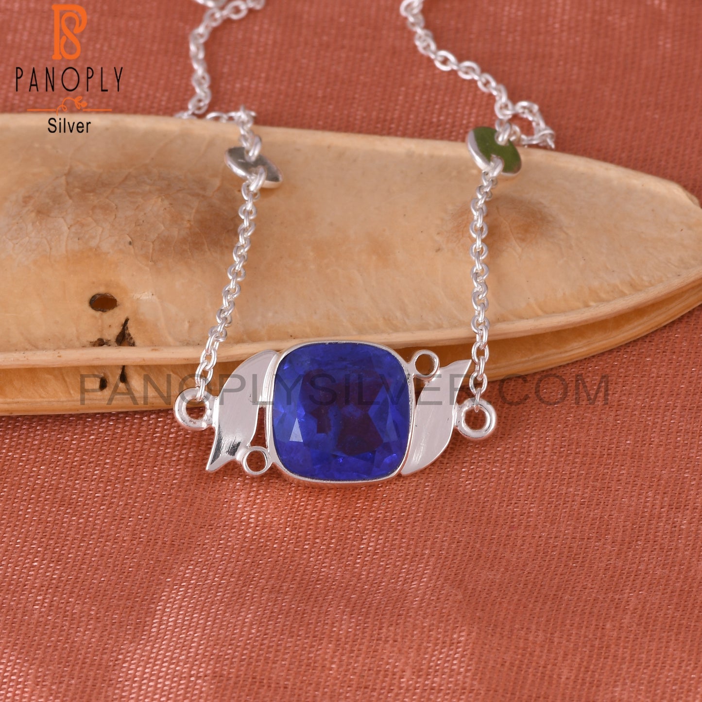 Doublet Tanzanite Quartz Cushion Shape 925 Silver Bracelet
