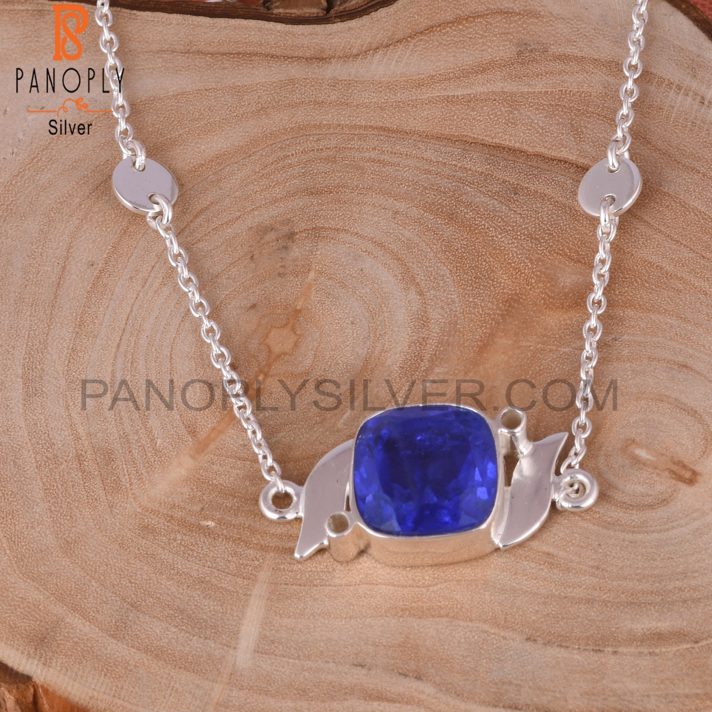 Doublet Tanzanite Quartz Cushion Shape 925 Silver Bracelet