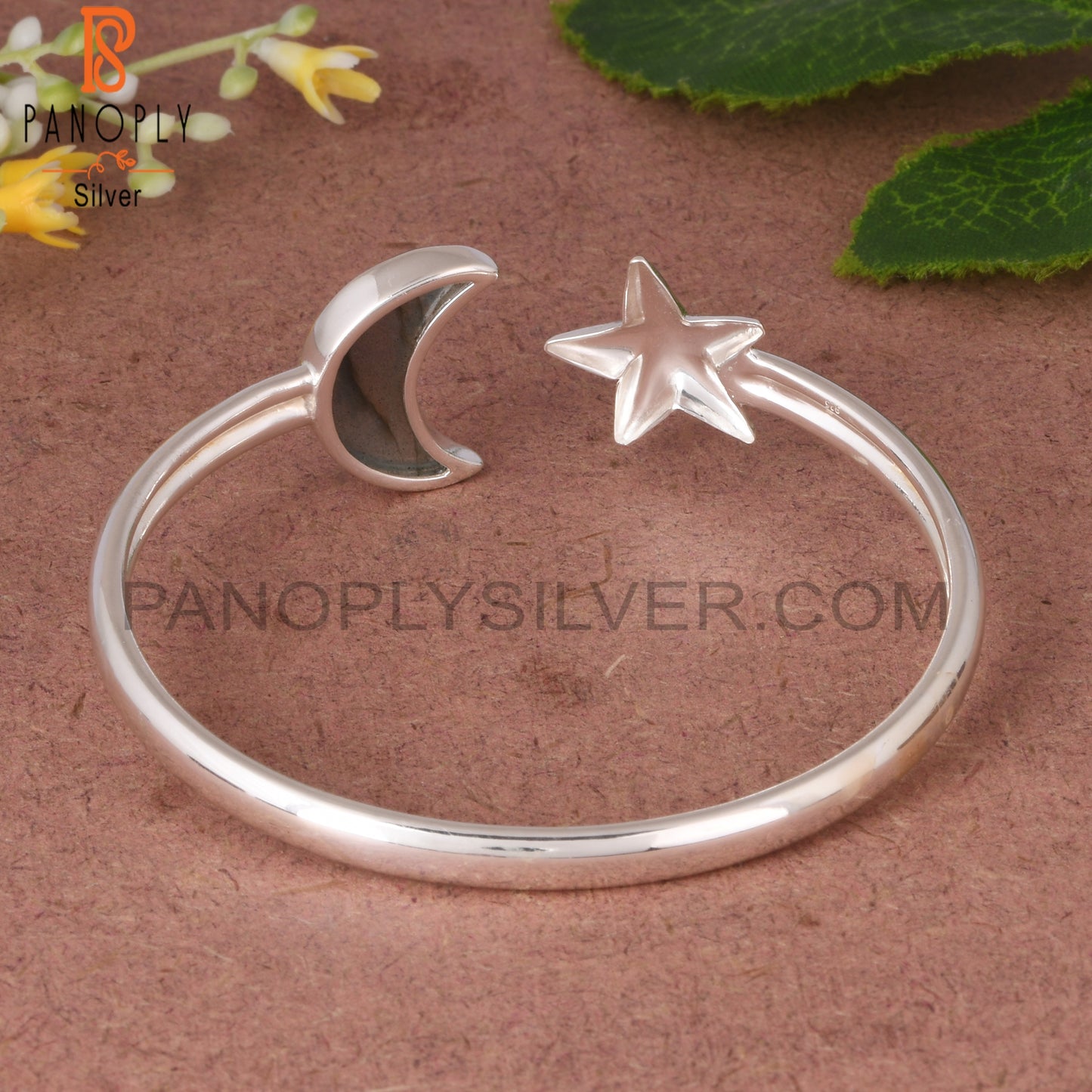 Labradorite MoonStar Shape 925 Sterling Silver Cuff