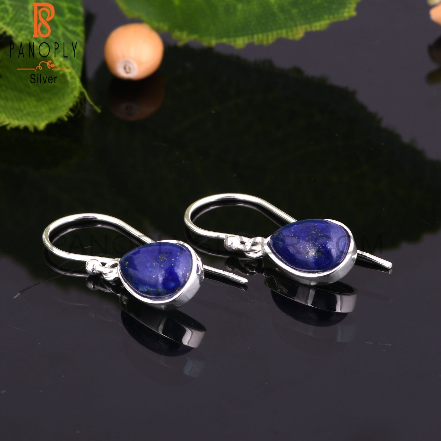 Lapis Pear Shape 925 Sterling Silver Earrings