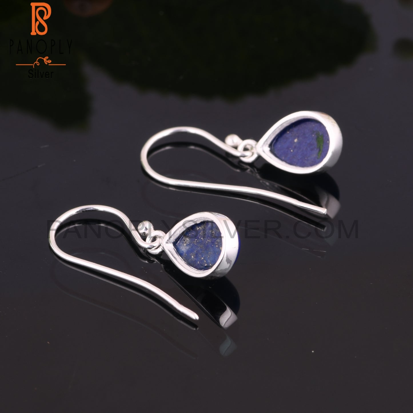 Lapis Pear Shape 925 Sterling Silver Earrings