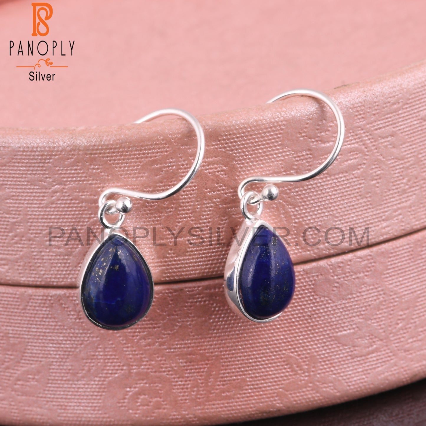 Lapis Pear Shape 925 Sterling Silver Earrings