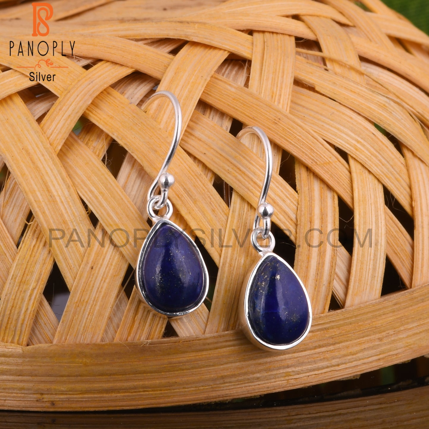 Lapis Pear Shape 925 Sterling Silver Earrings