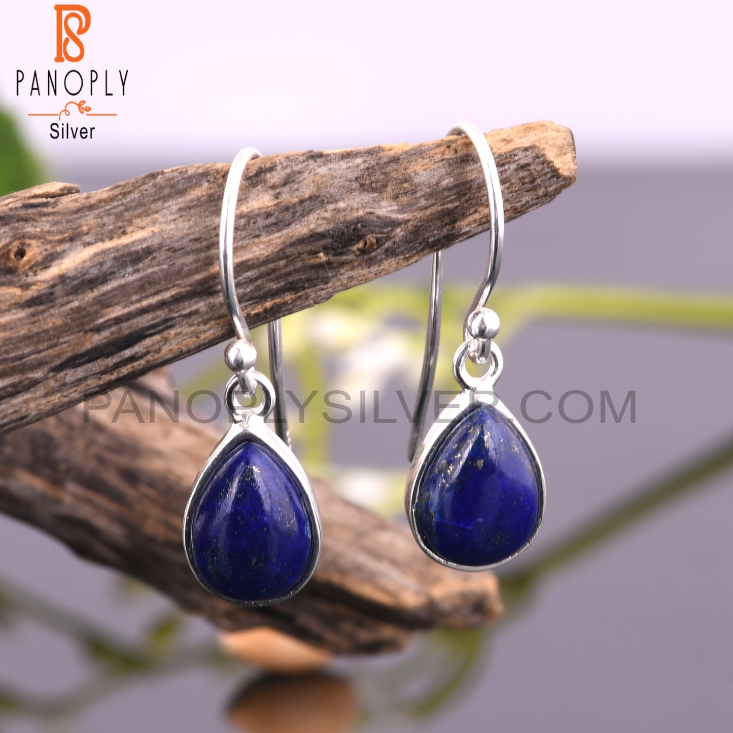 Lapis Pear Shape 925 Sterling Silver Earrings