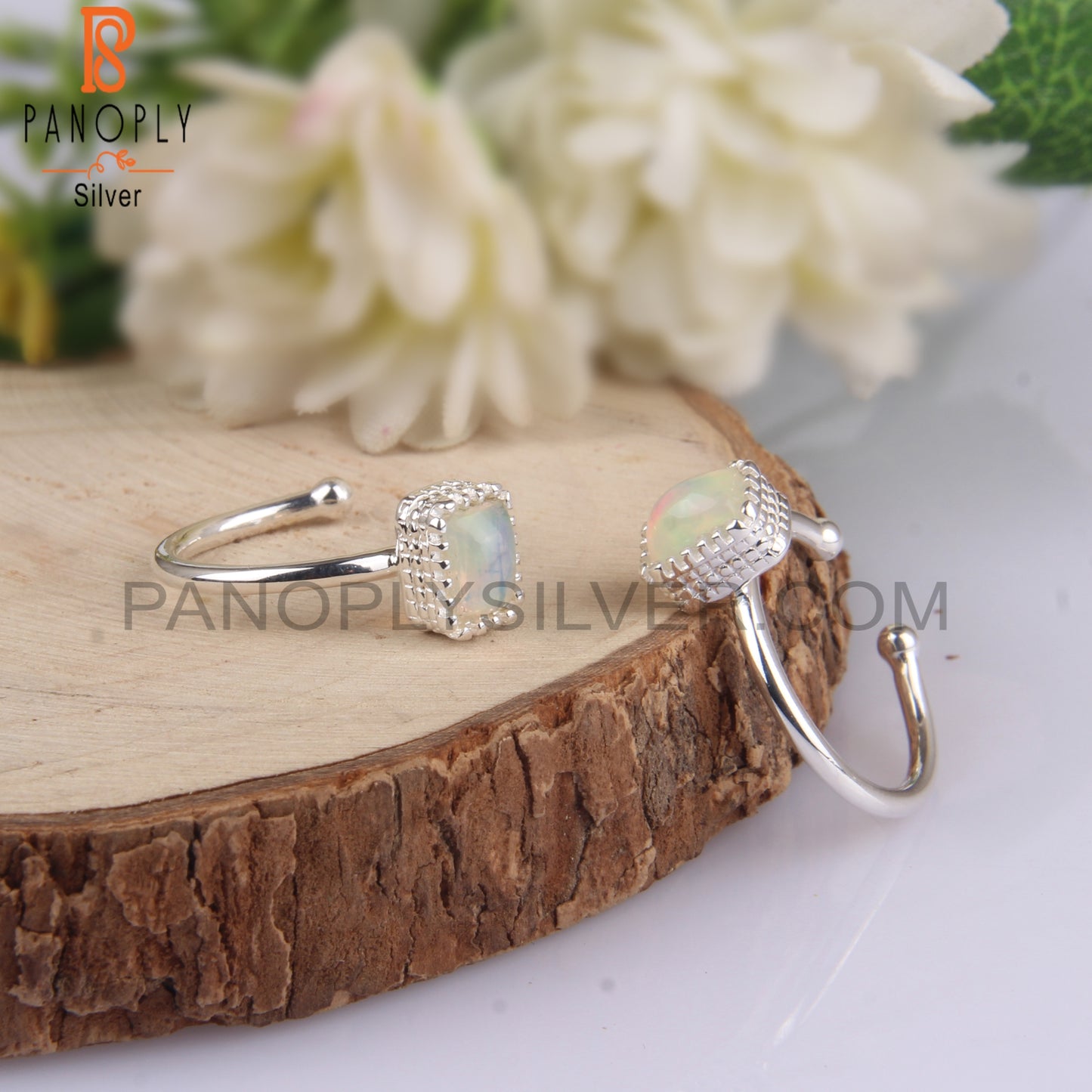 Ethiopian Opal Beguette 925 Sterling Silver Earrings
