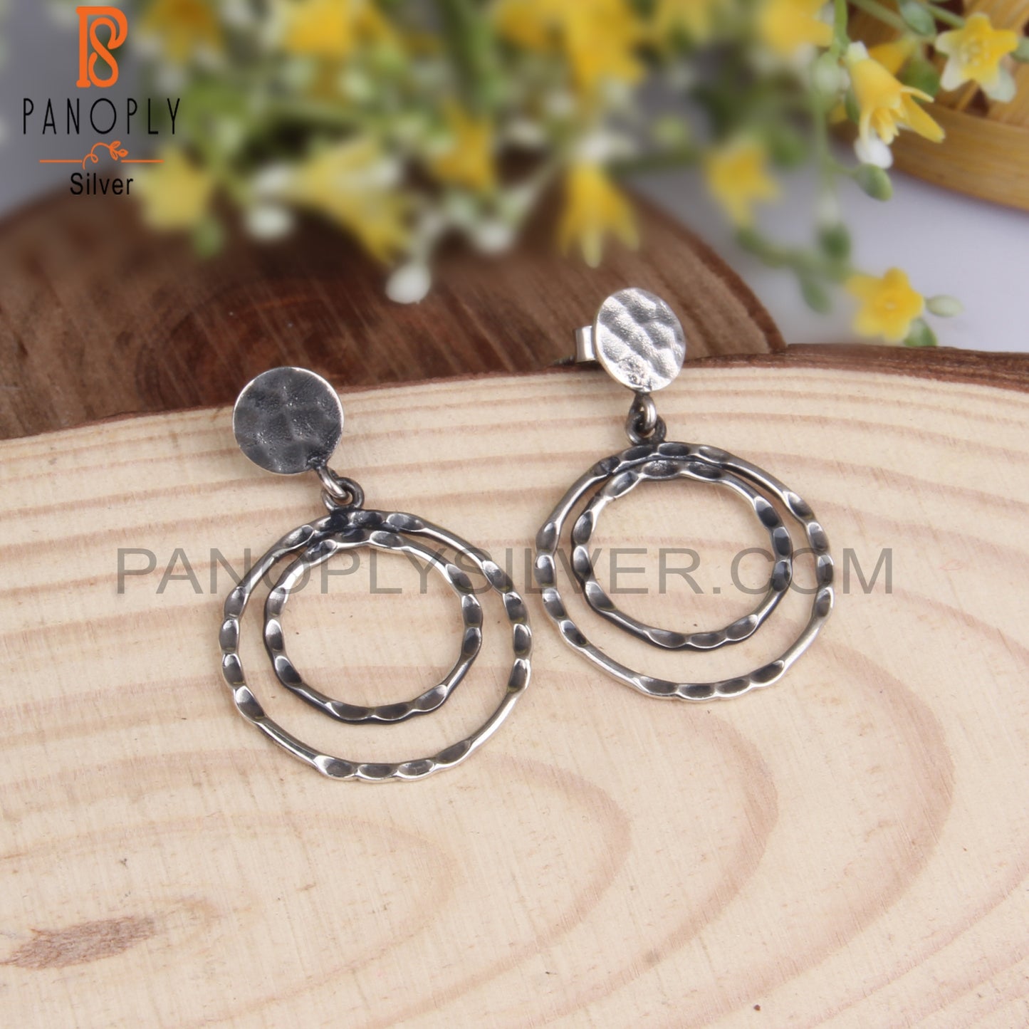 Round Shape 925 Sterling Silver Earrings