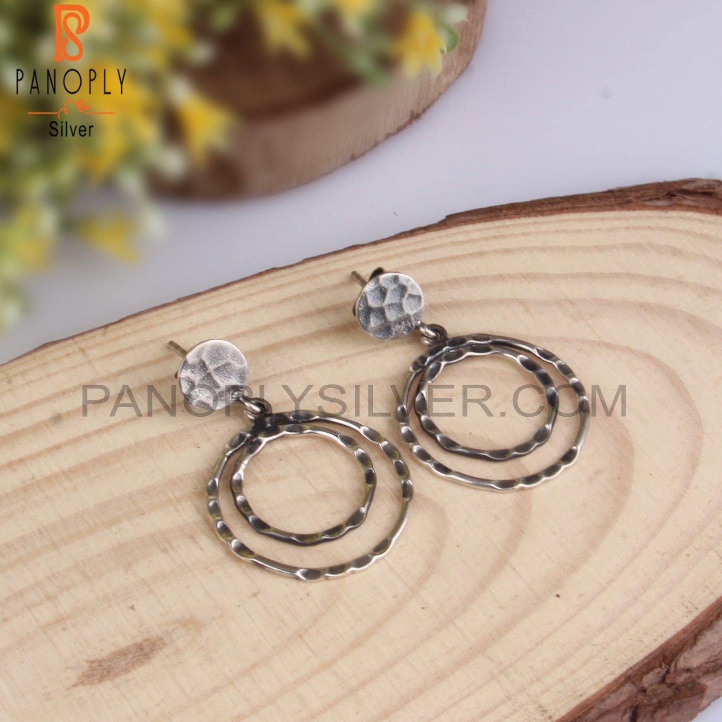 Round Shape 925 Sterling Silver Earrings