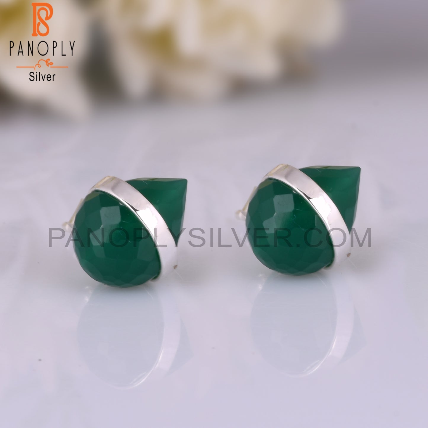 Green Onyx Drop 925 Sterling Silver Christmas Gift Earrings