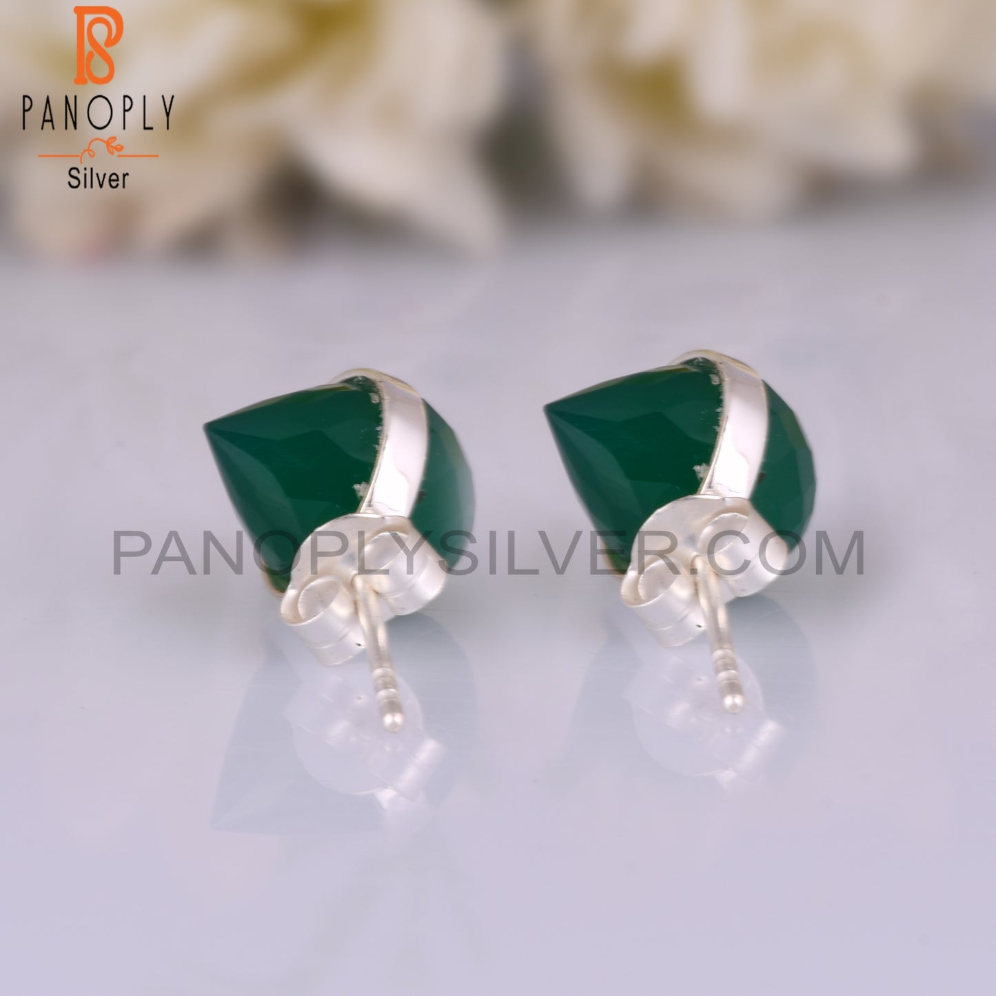 Green Onyx Drop 925 Sterling Silver Christmas Gift Earrings