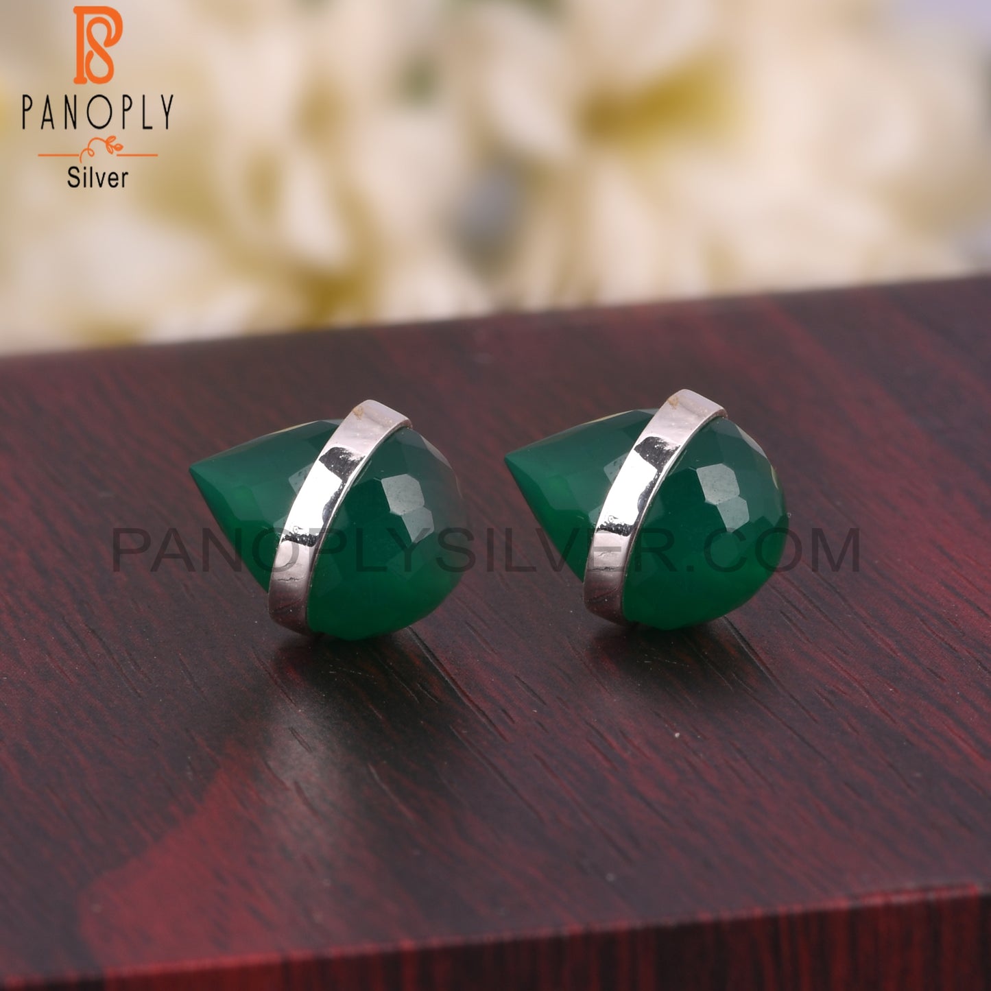 Green Onyx Drop 925 Sterling Silver Christmas Gift Earrings