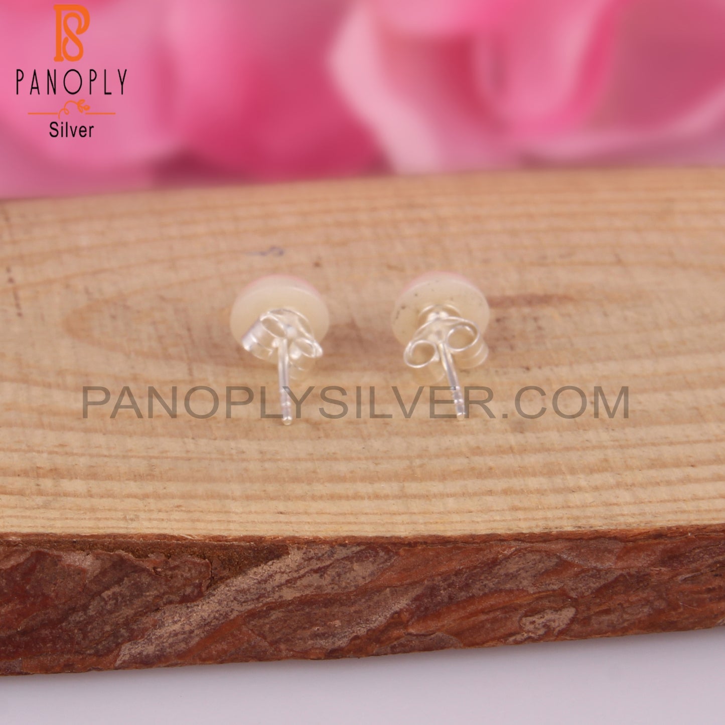 Stylish Pearl Round Shape 925 Silver Earrings