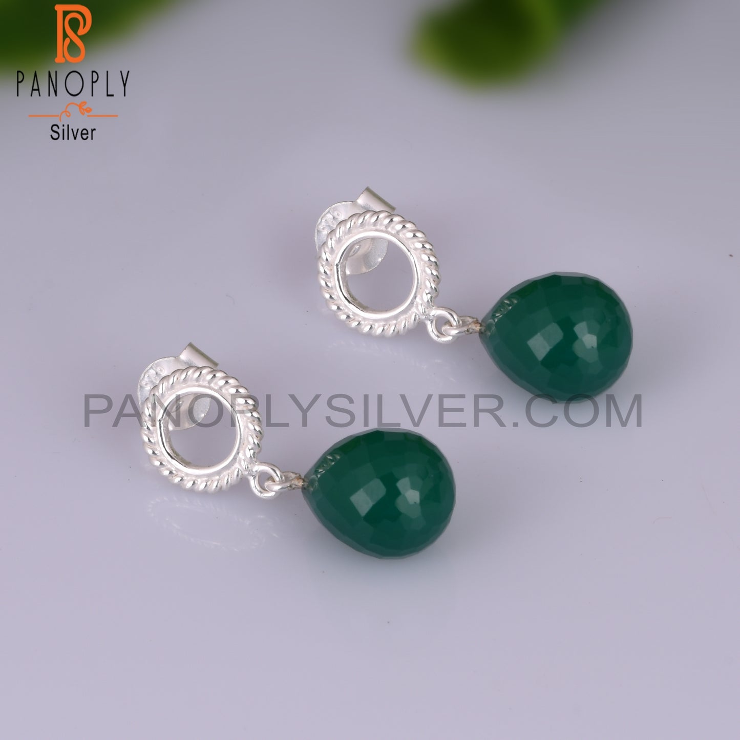 Green Onyx 925 Sterling Silver Earrings Gift For Her