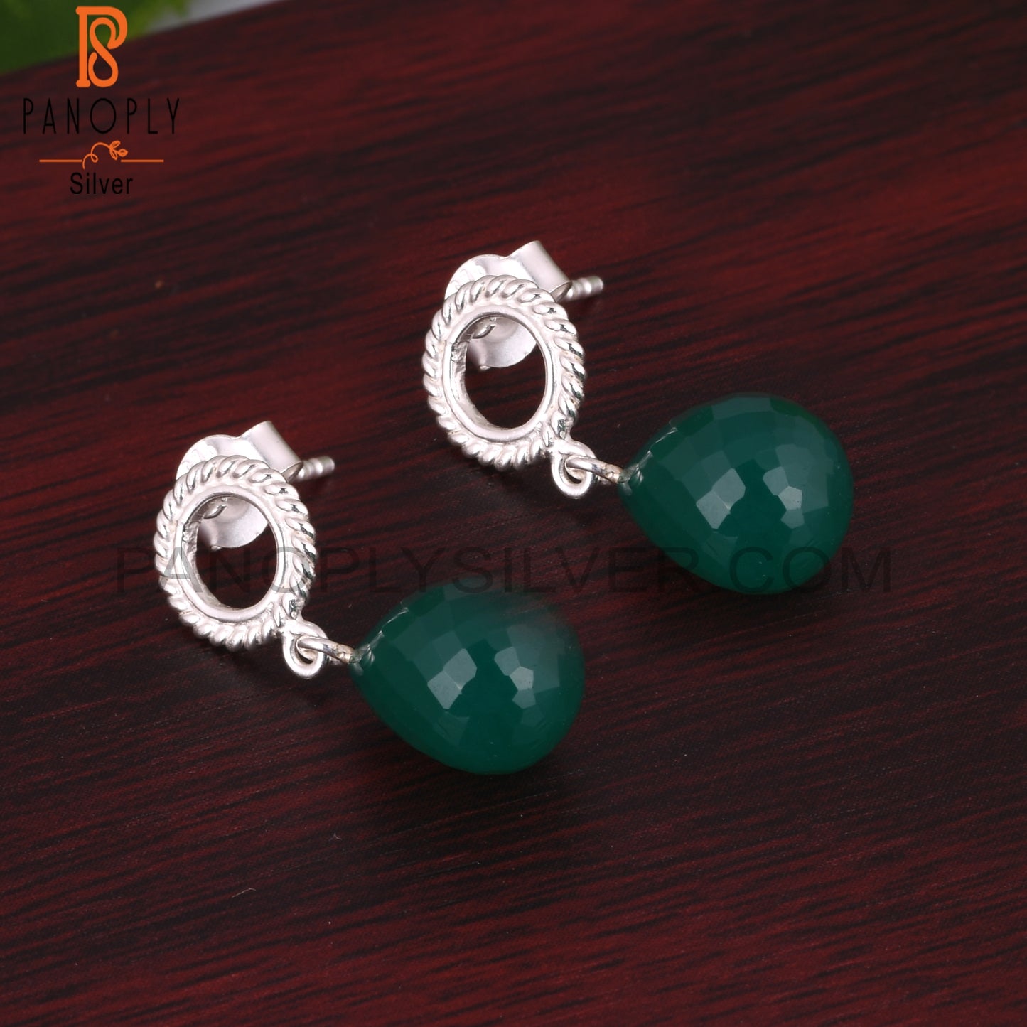 Green Onyx 925 Sterling Silver Earrings Gift For Her