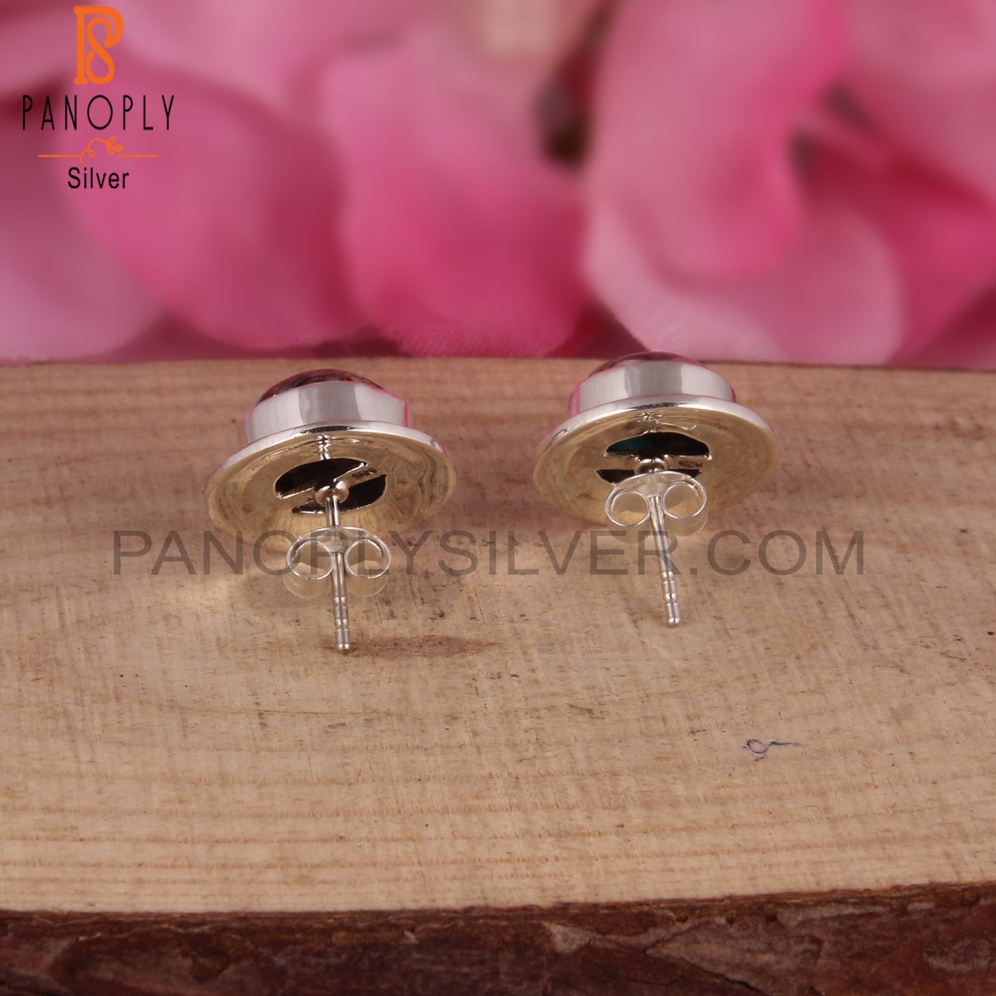 Mojave Copper Purple Oyster Turquoise 925 Stud Earrings