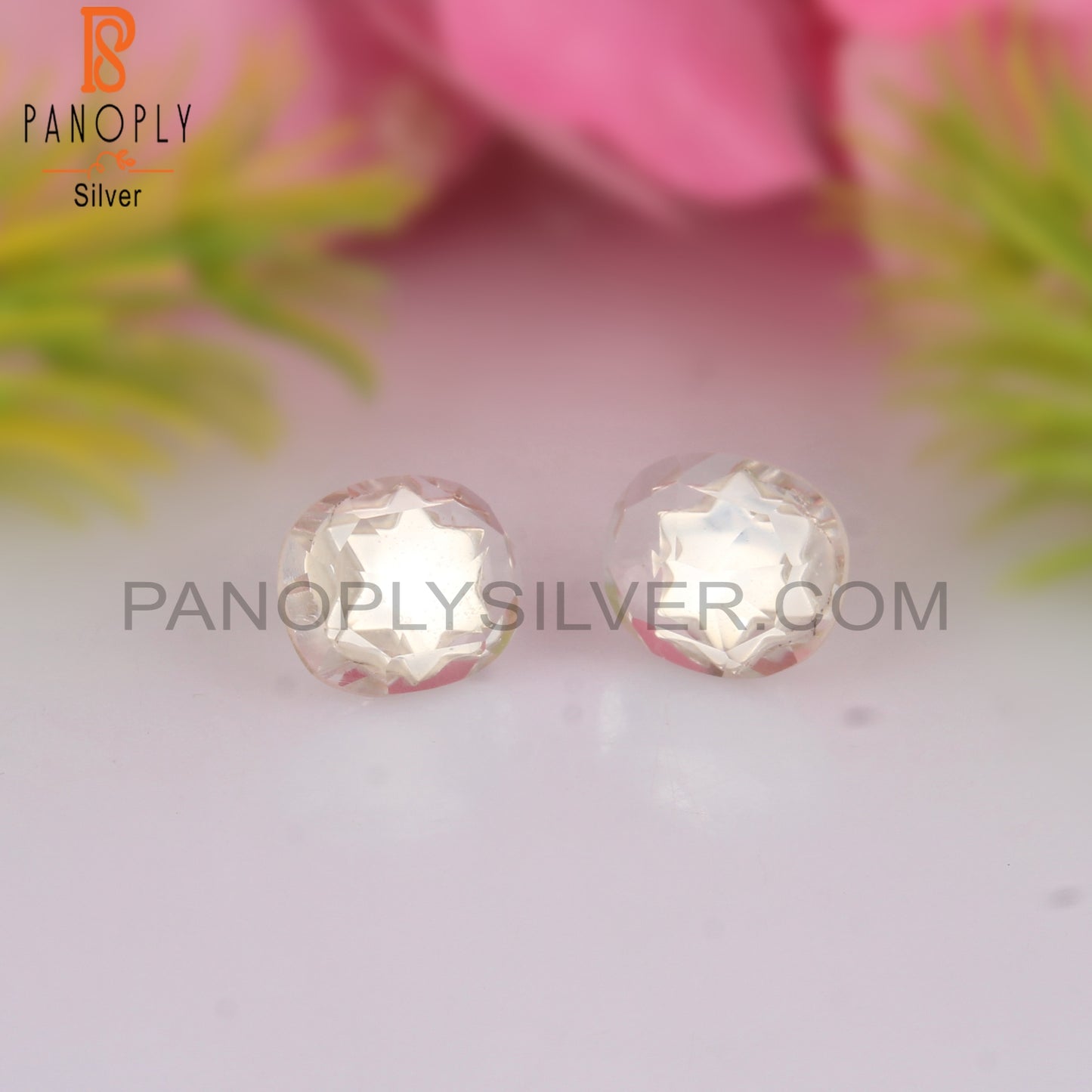 Attractive Crystal Quartz Oval Silver Earrings for Party Wear