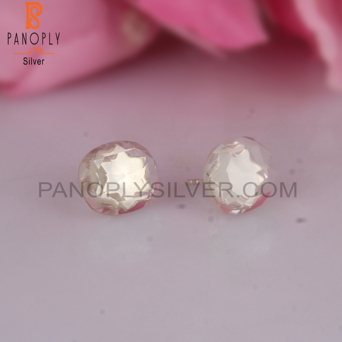 Attractive Crystal Quartz Oval Silver Earrings for Party Wear