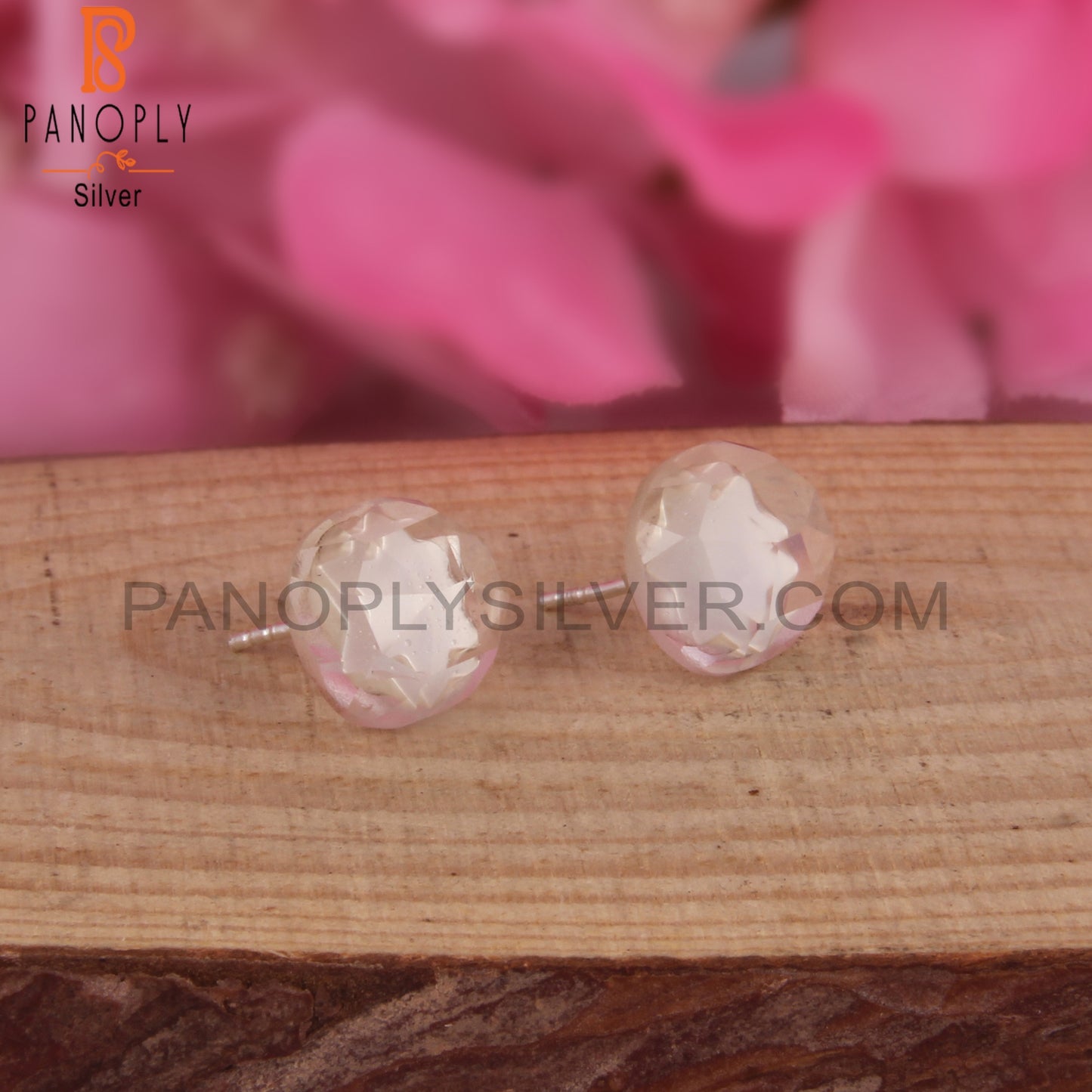Attractive Crystal Quartz Oval Silver Earrings for Party Wear
