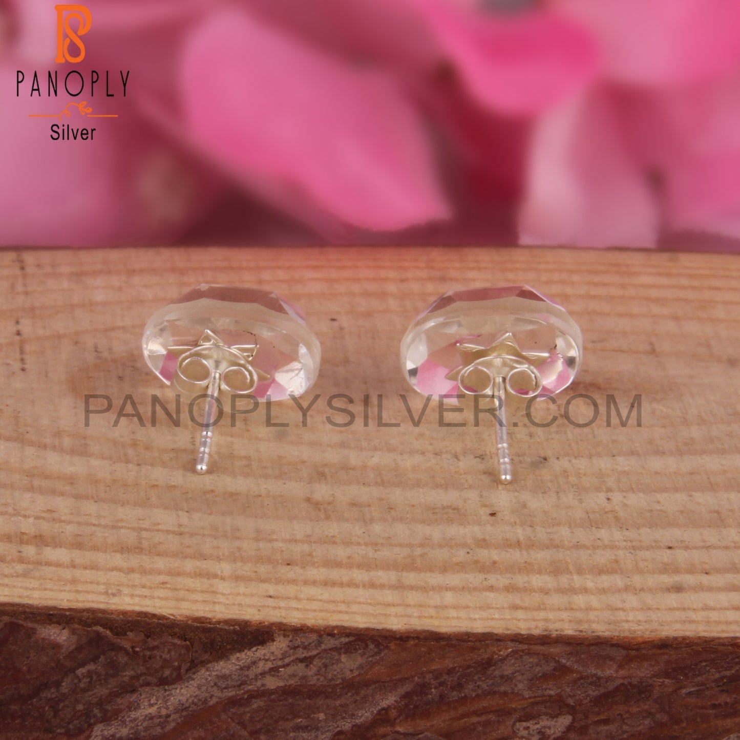 Attractive Crystal Quartz Oval Silver Earrings for Party Wear