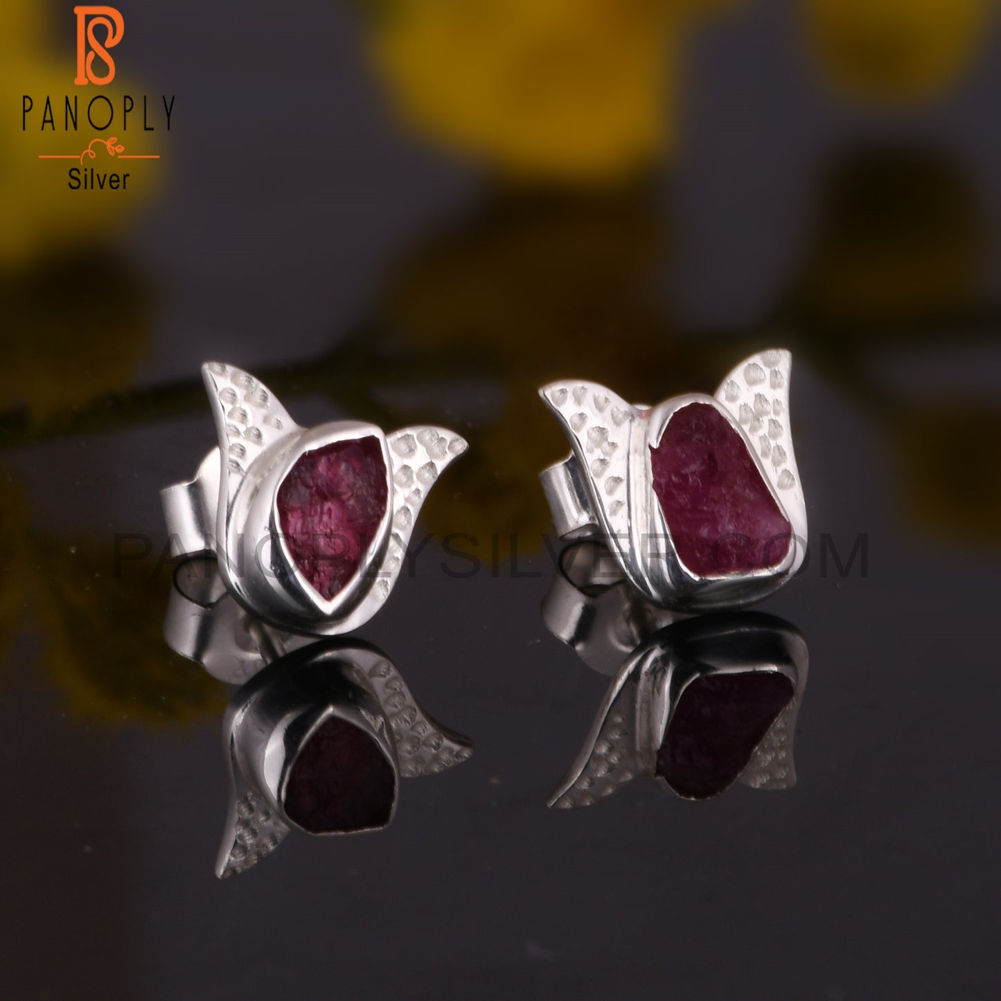 Ruby 925 Sterling Silver Earrings
