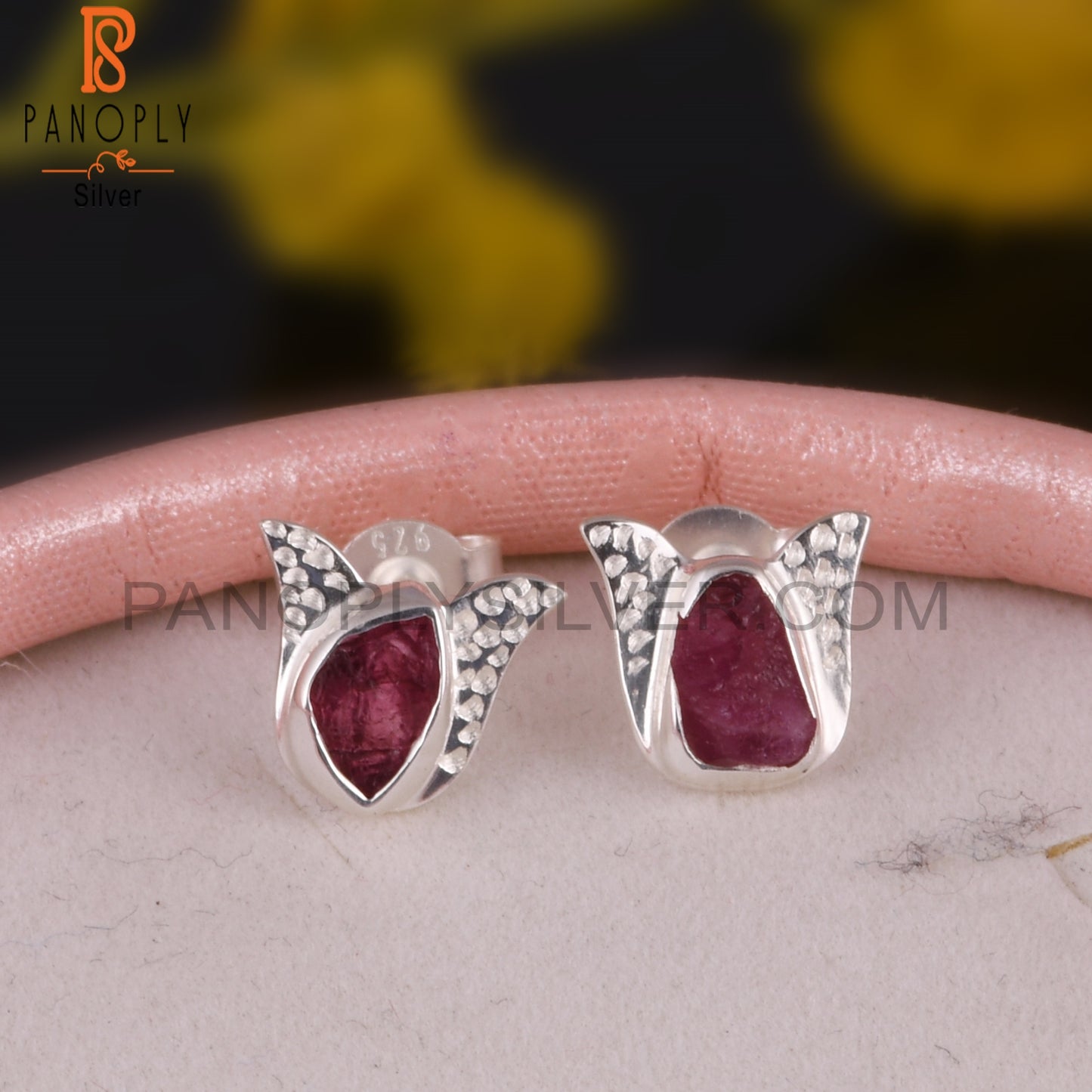 Ruby 925 Sterling Silver Earrings