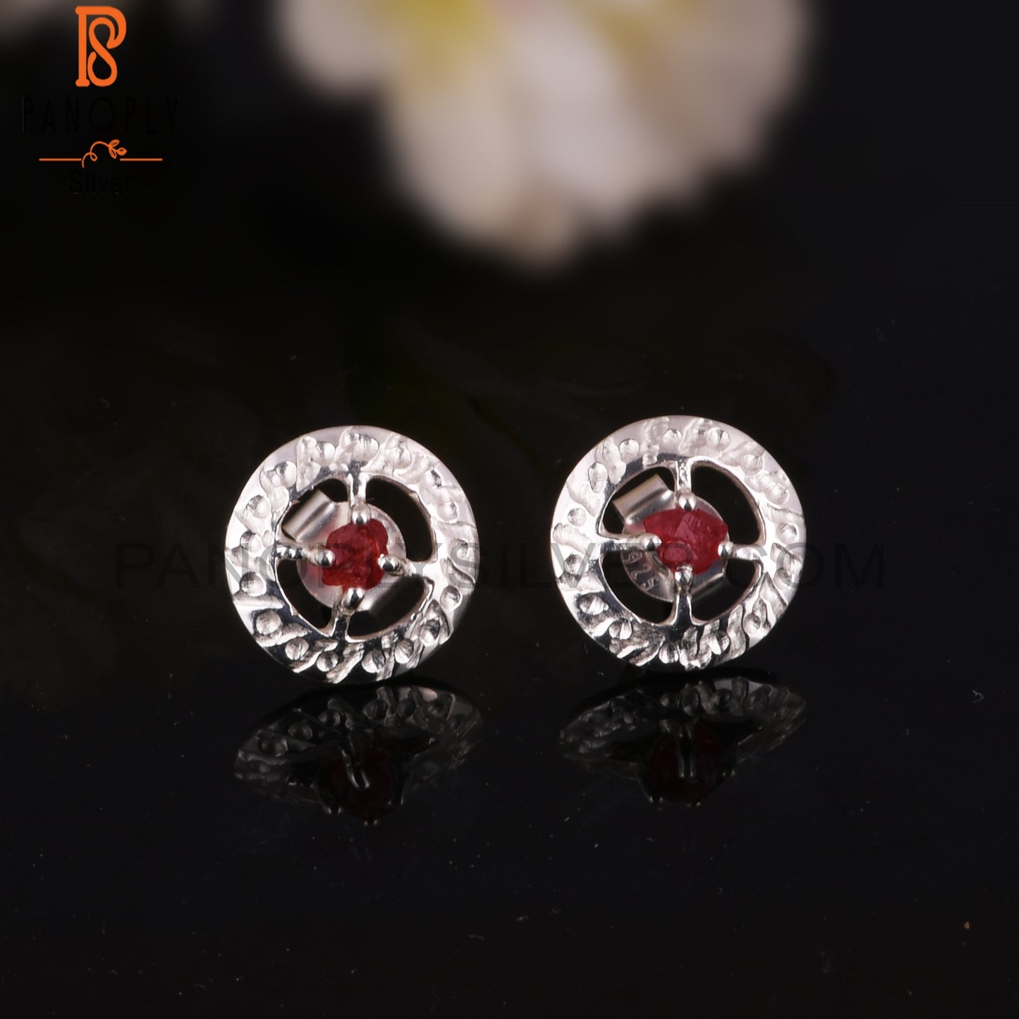 Spinel Ruby 925 Sterling Silver Engagement Earrings