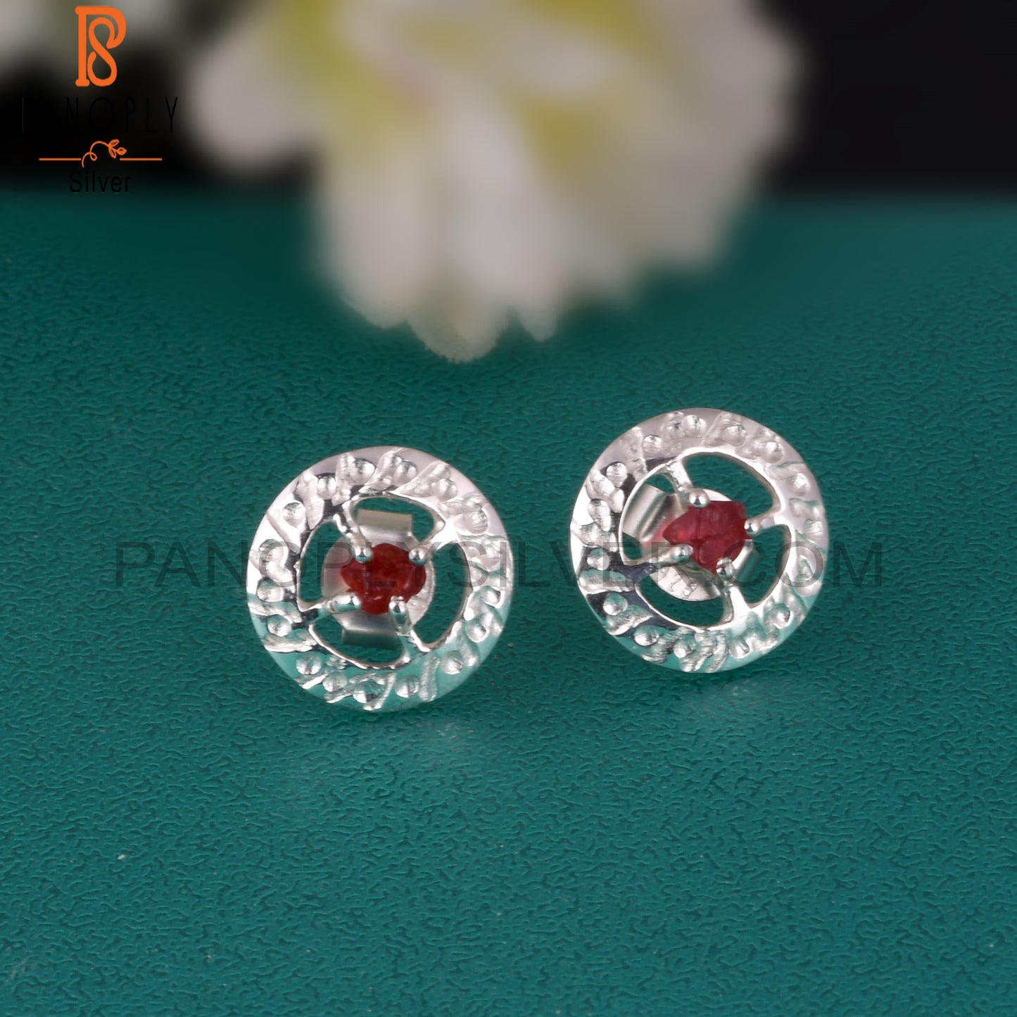 Spinel Ruby 925 Sterling Silver Engagement Earrings